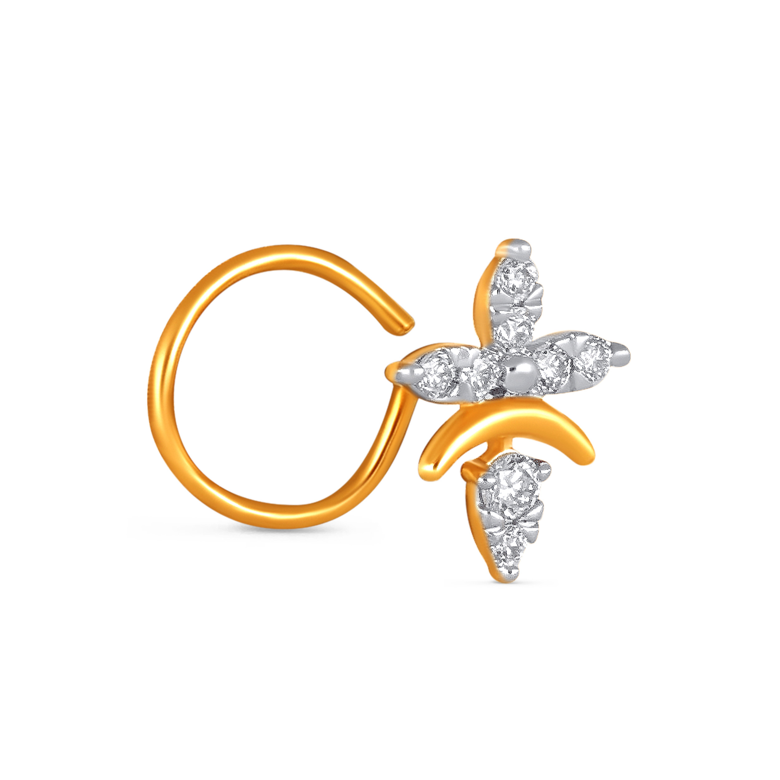 Luminous Dew Diamond Nose Pin - Senco Gold and Diamonds