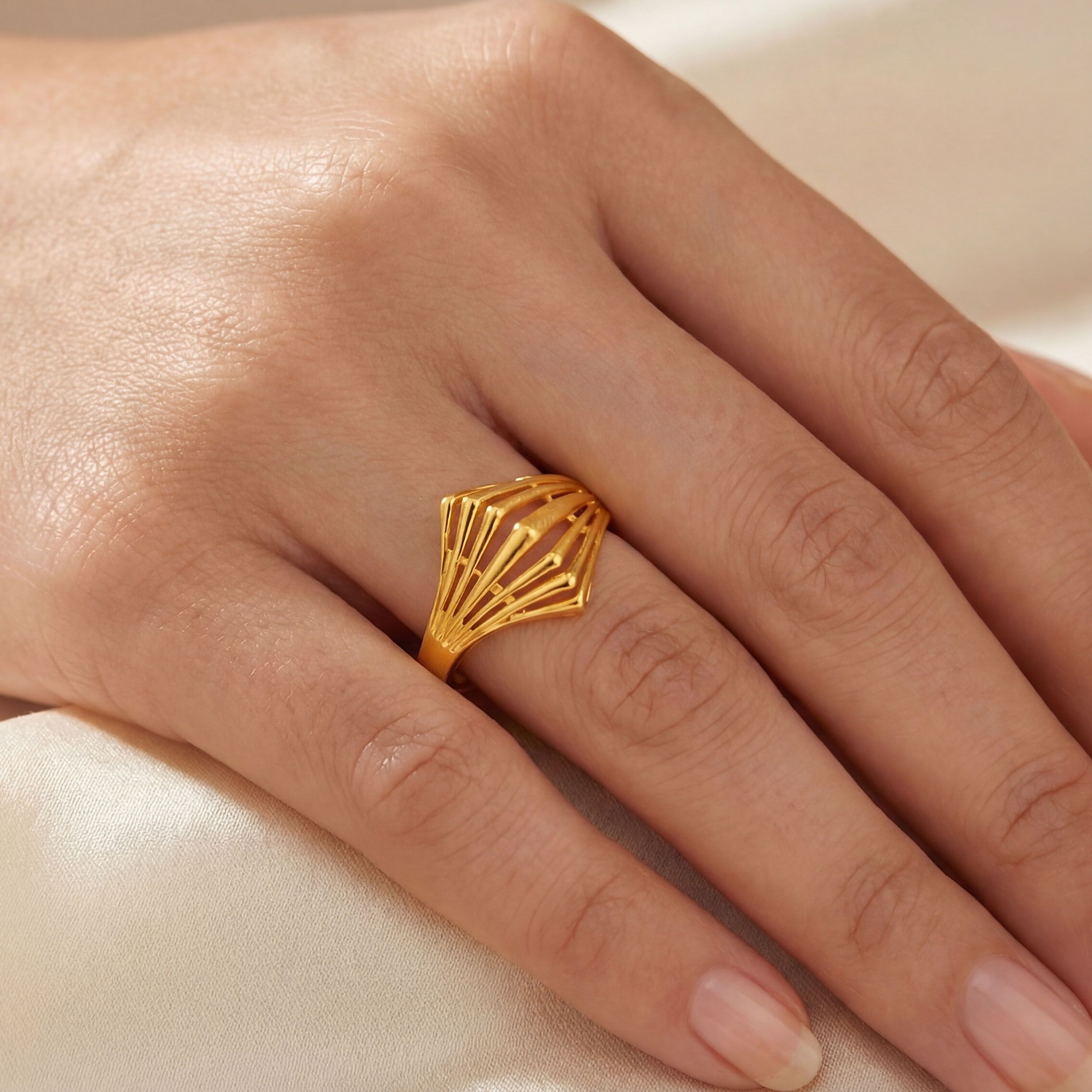 Artisanal Origami Gold Ring alternate view 3