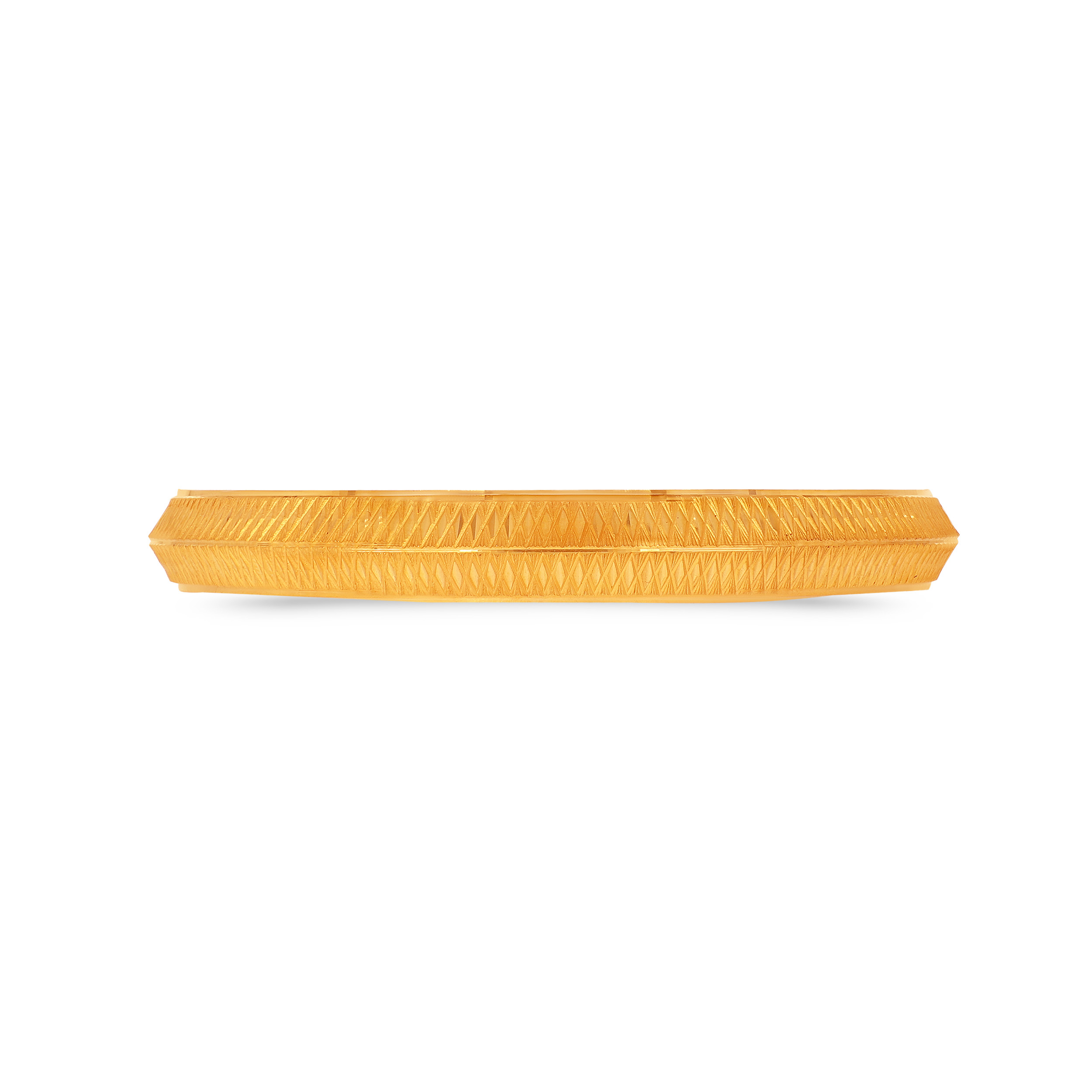 Cross-Patterned Motif Men's Gold Kada - Senco Gold and Diamonds