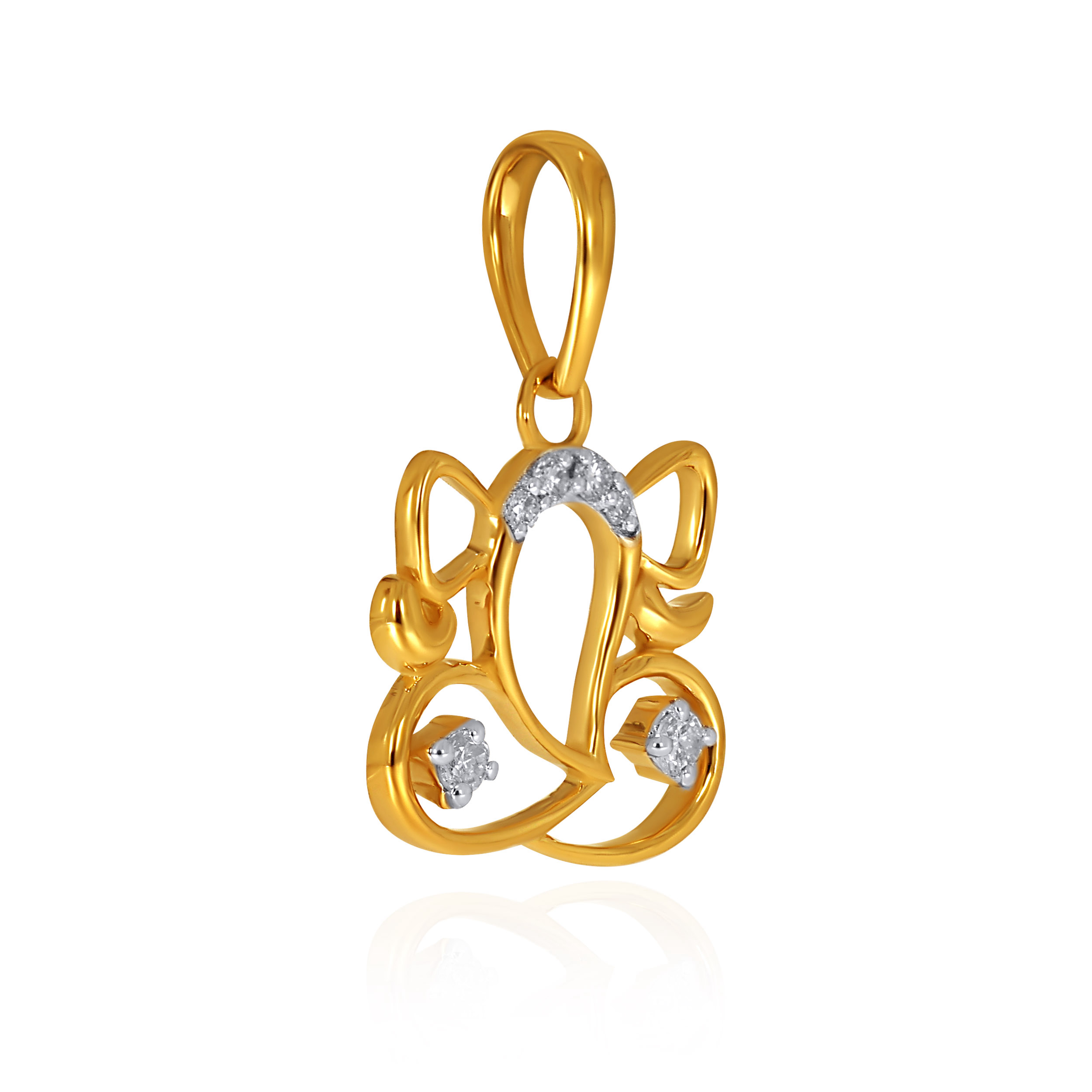 Artful Aura Ganesha Diamond Pendant - Senco Gold and Diamonds