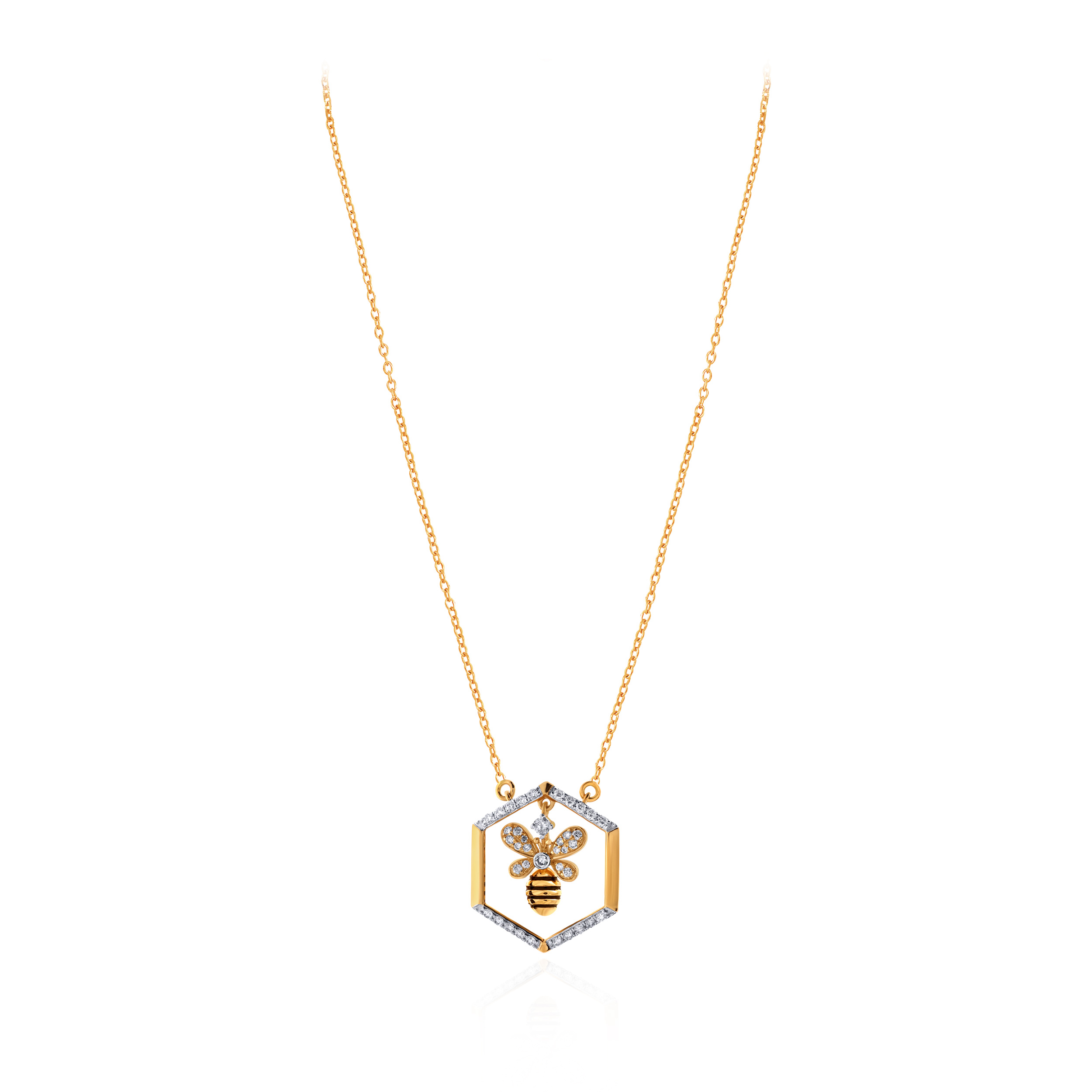 Chic Honeybee Diamond Chain Pendant - Senco Gold and Diamonds