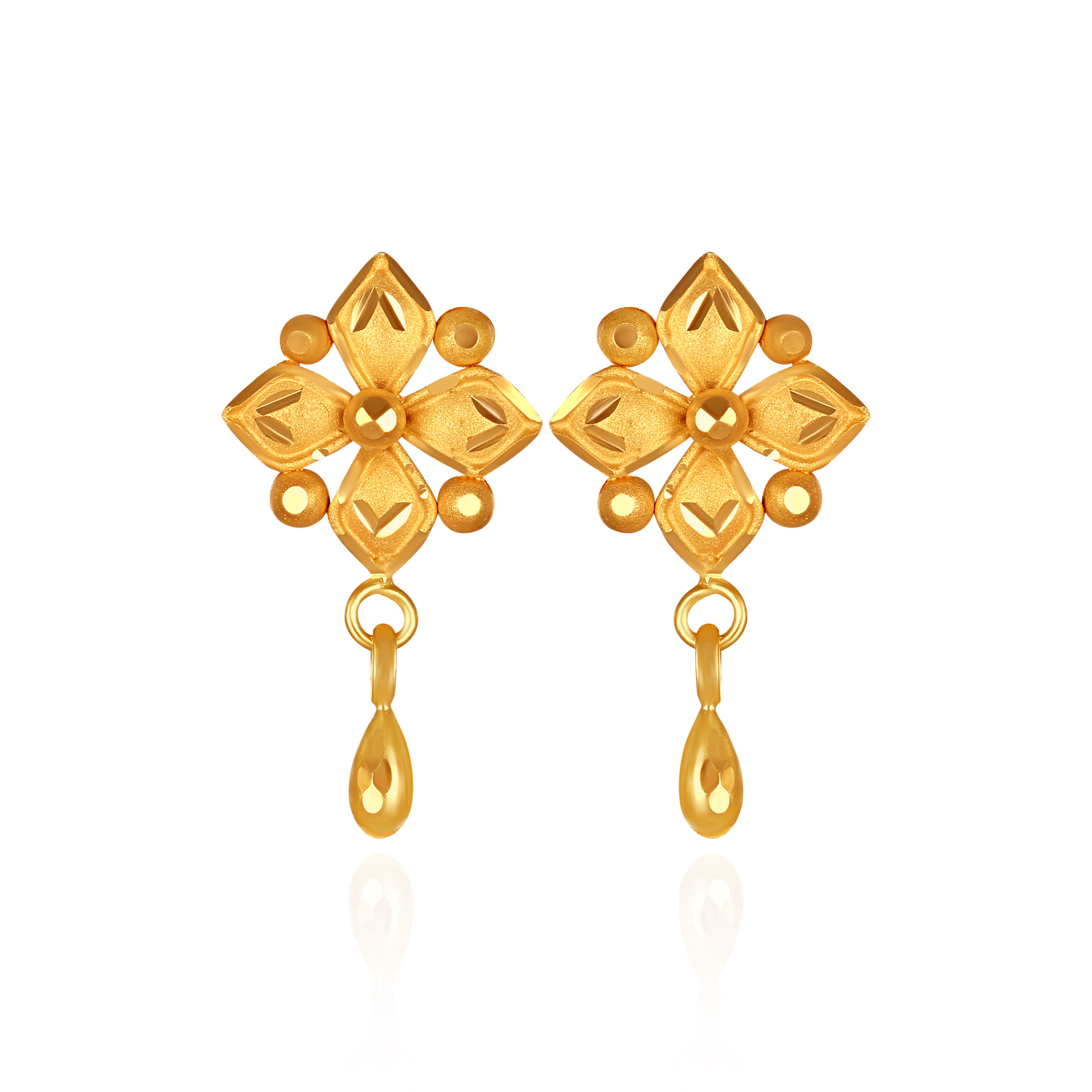 Elegant Heritage Floral Gold Drops - Senco Gold and Diamonds