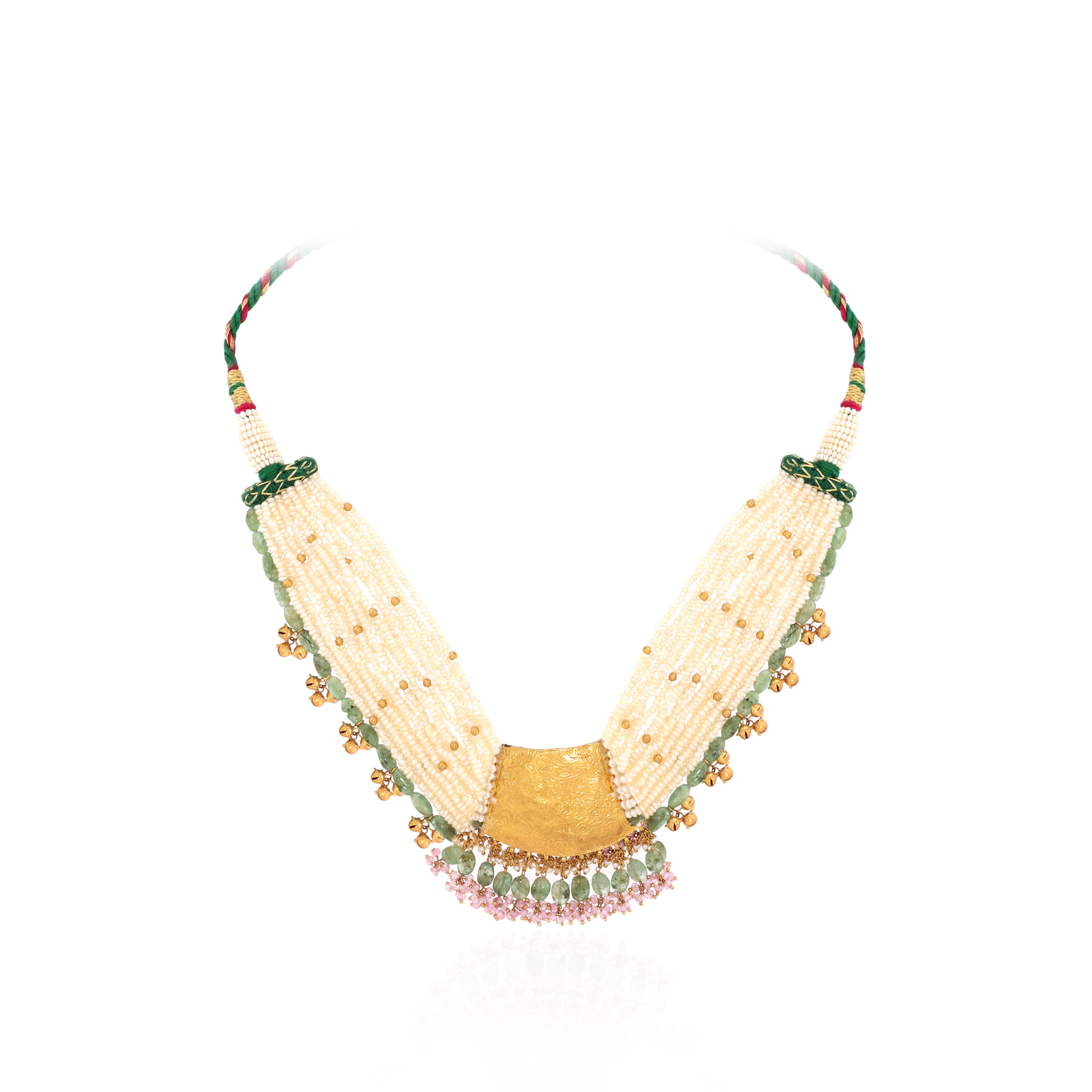 22K Yellow Gold Kundan Necklace-GN-D000788417 - Senco Gold and Diamonds