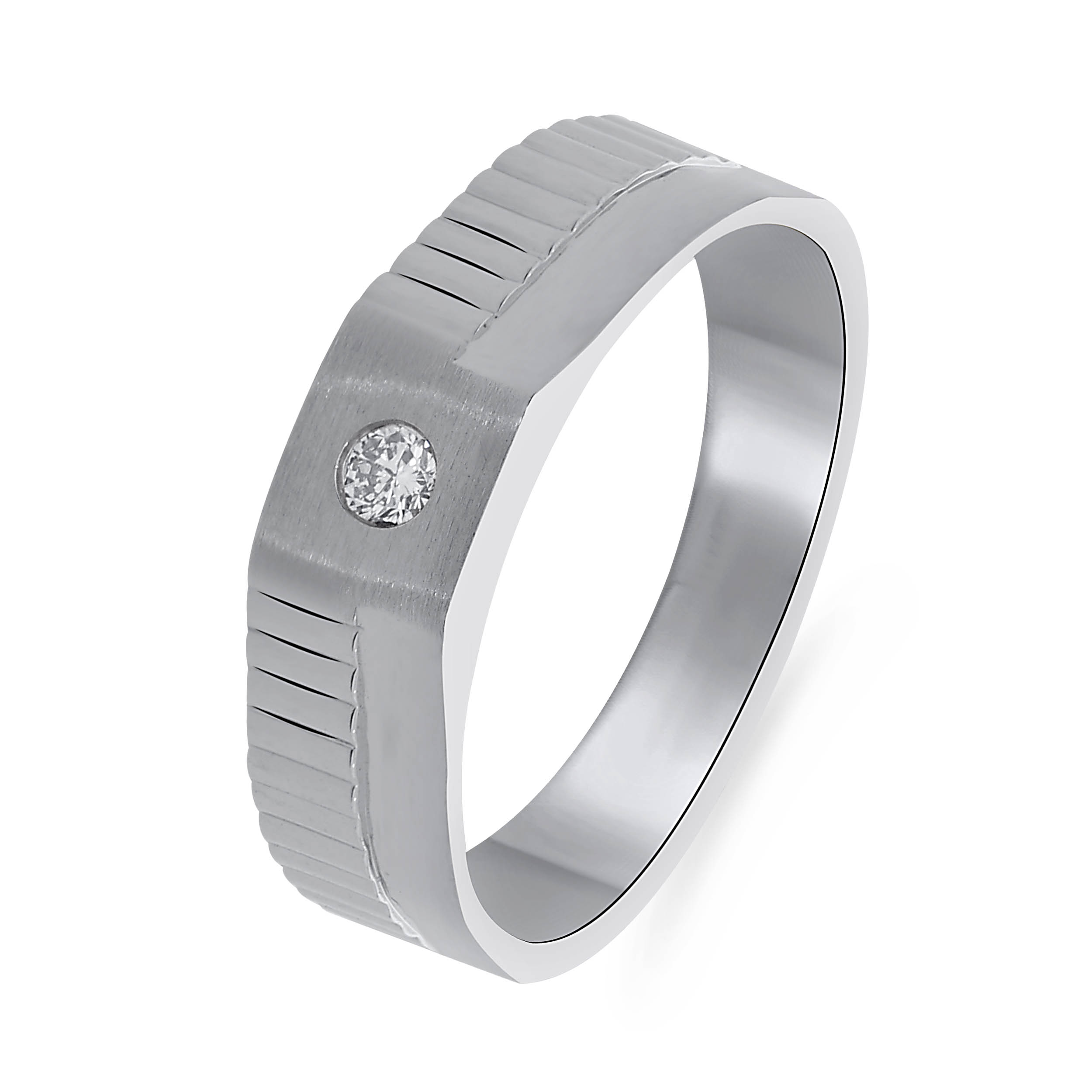 Striking Simplicity Men Platinum Band Ring - Senco Gold and Diamonds