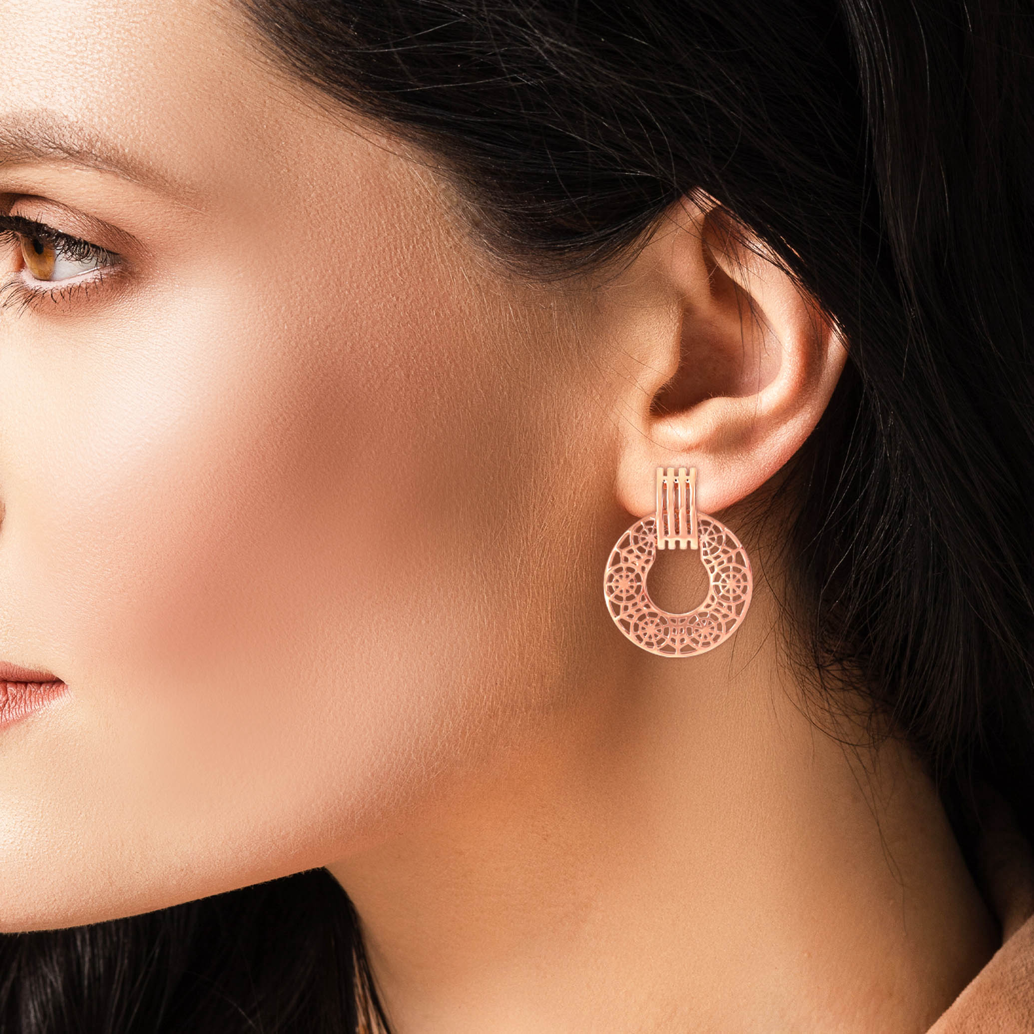 Artistic Filigree Loop Gold Earrings - Senco Gold and Diamonds