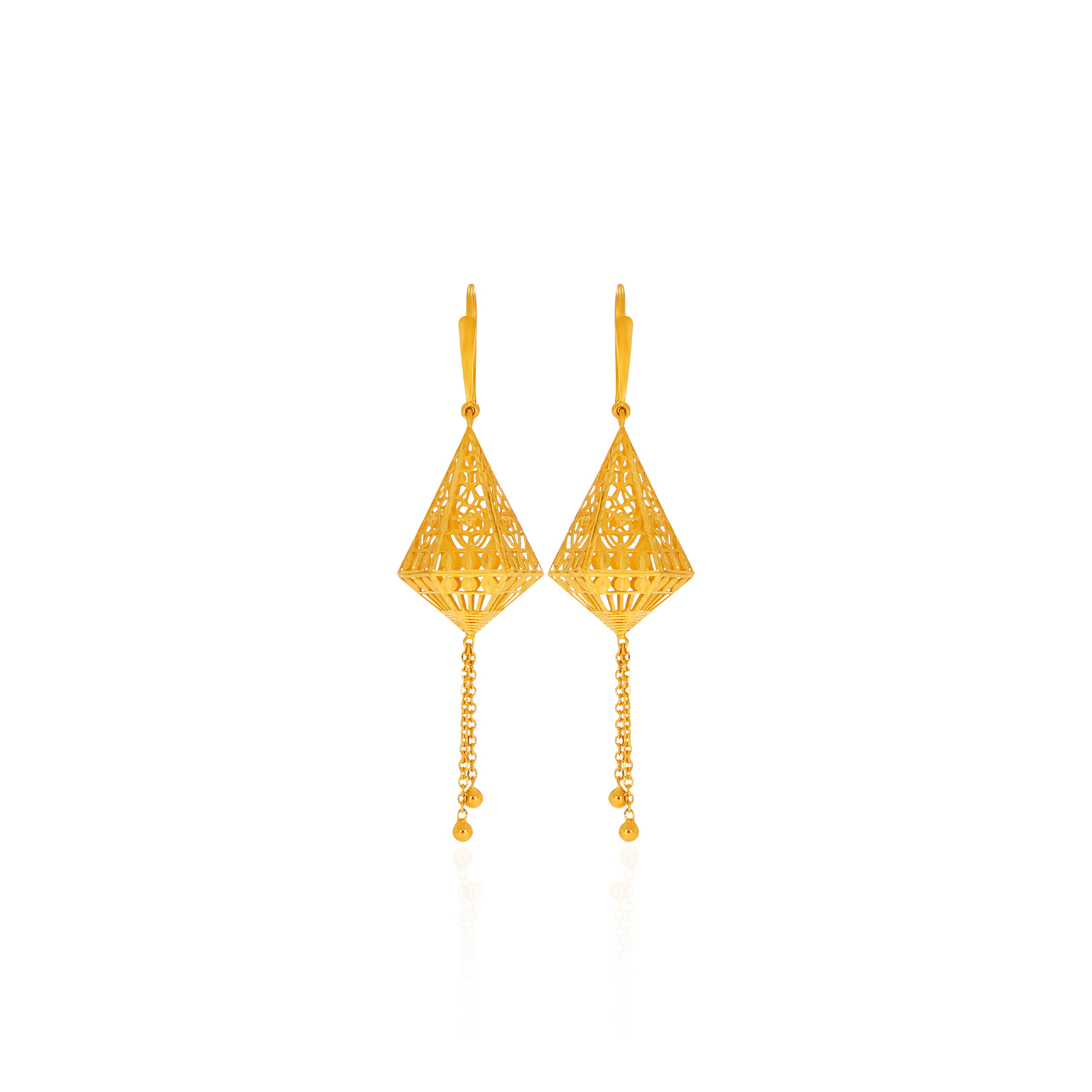 22K Yellow Gold Drop Earrings - GJ-SAD0001283 - Senco Gold and Diamonds