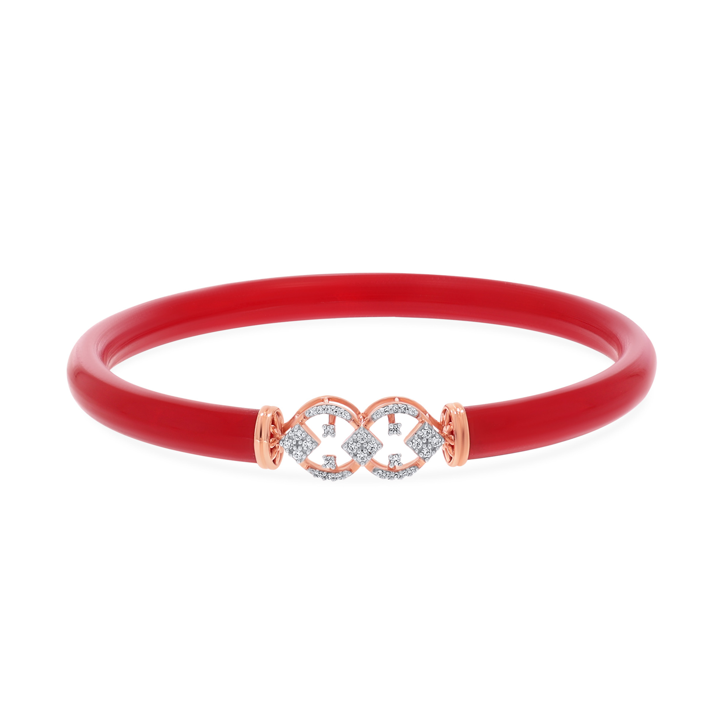 Dual Petals Diamond Pola Bangle - Senco Gold and Diamonds