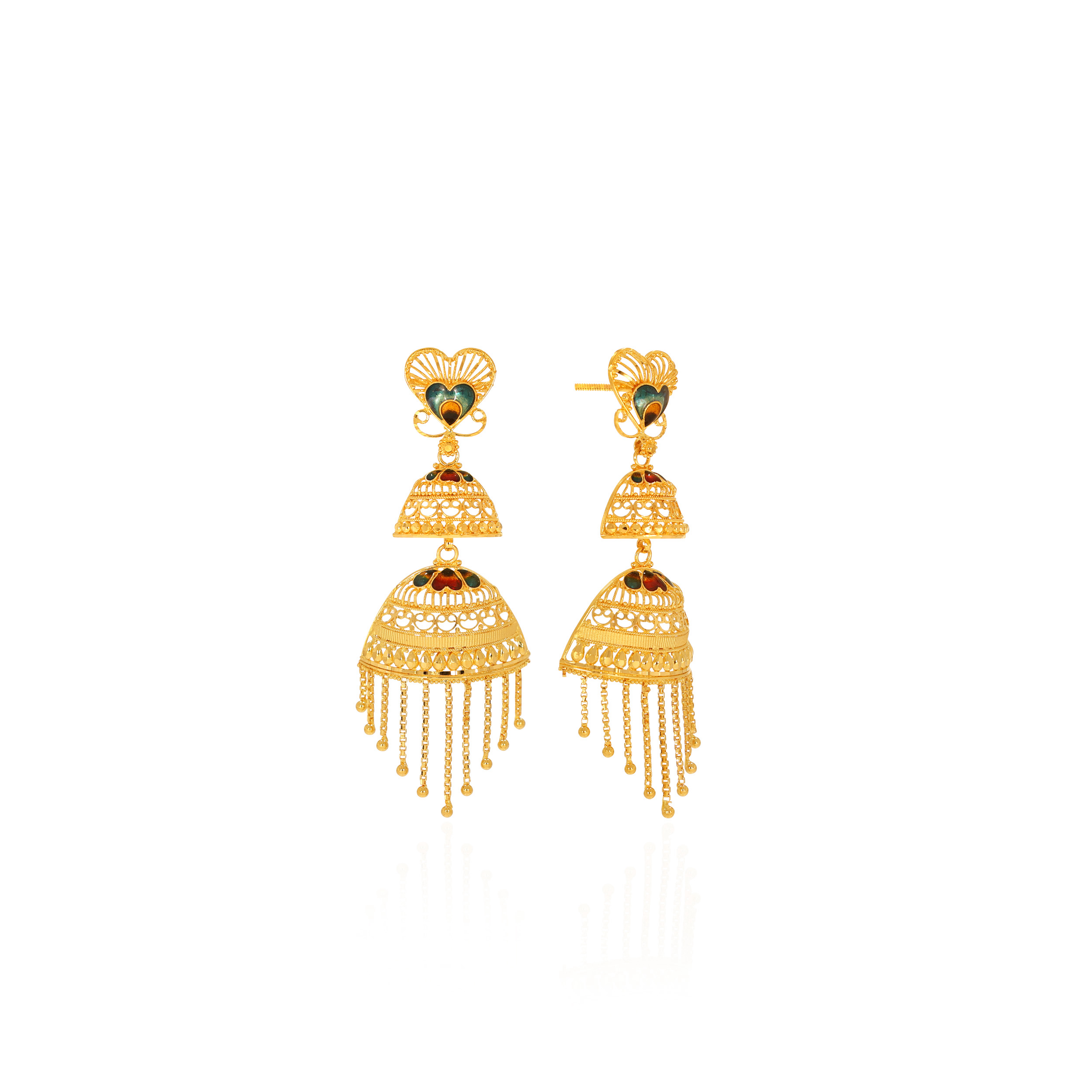 Timeless Craft Gold Danglers - Senco Gold and Diamonds