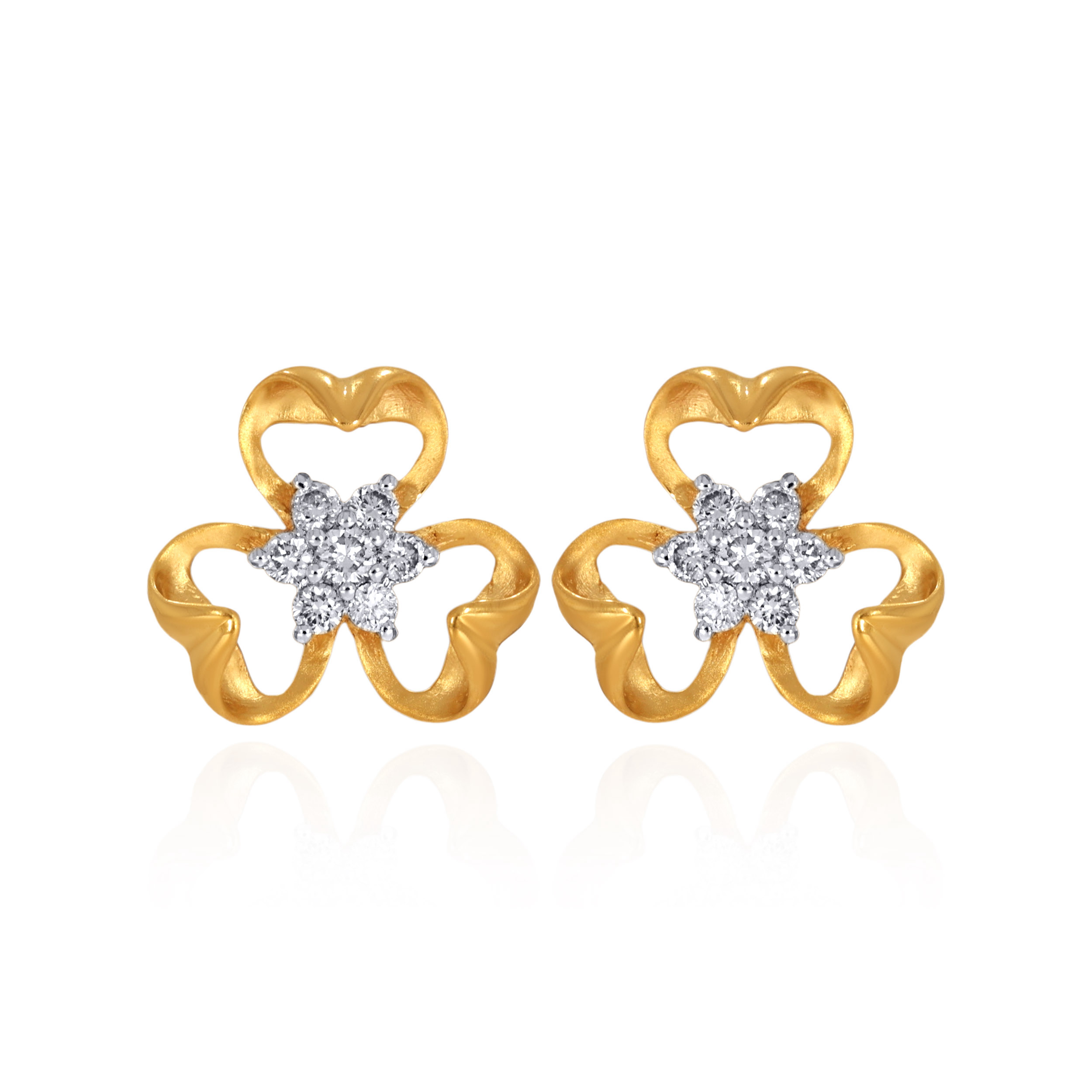 Clover Gleam Diamond Studs - Senco Gold and Diamonds