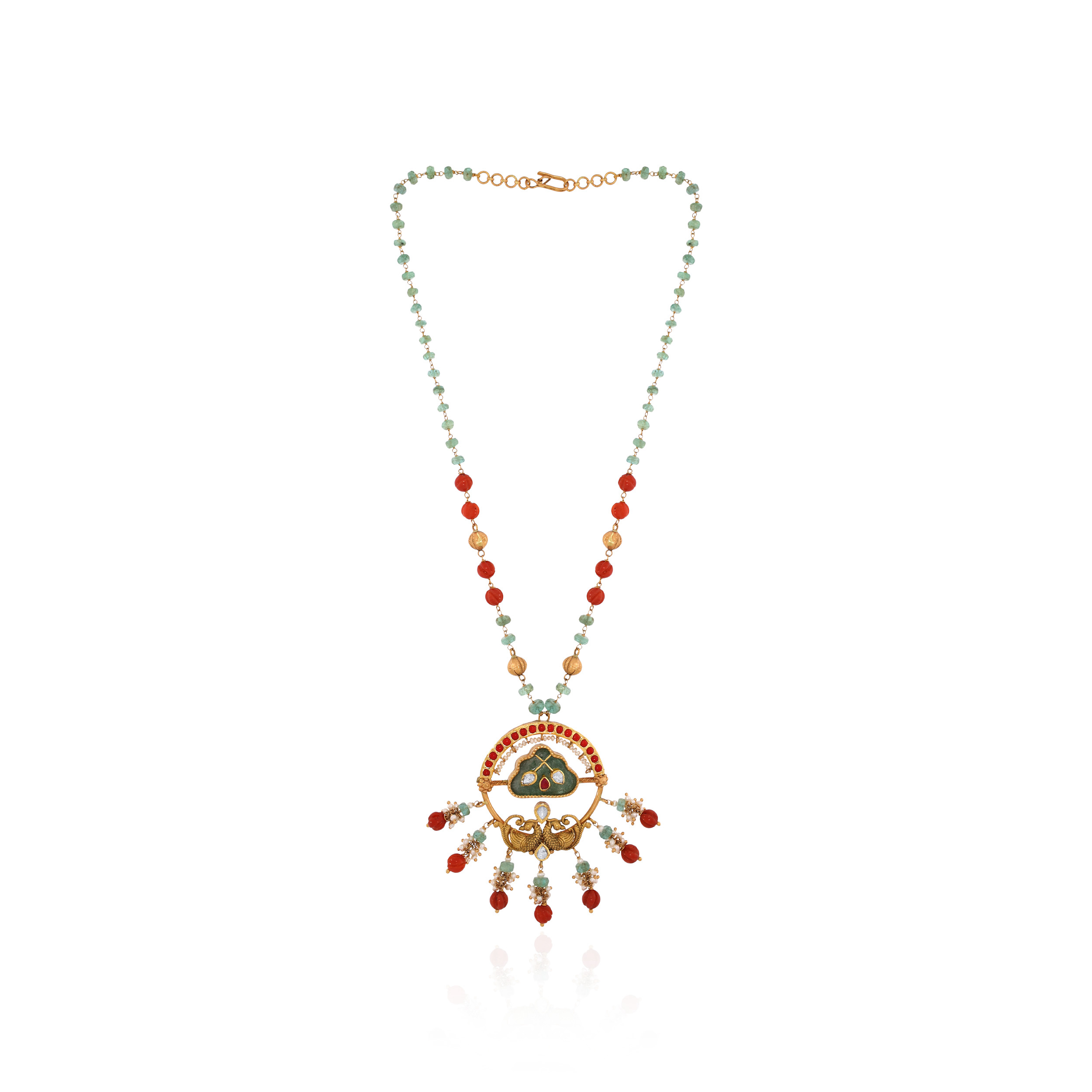 22K Yellow Gold Kundan Necklace-GN-D000782875 - Senco Gold and Diamonds
