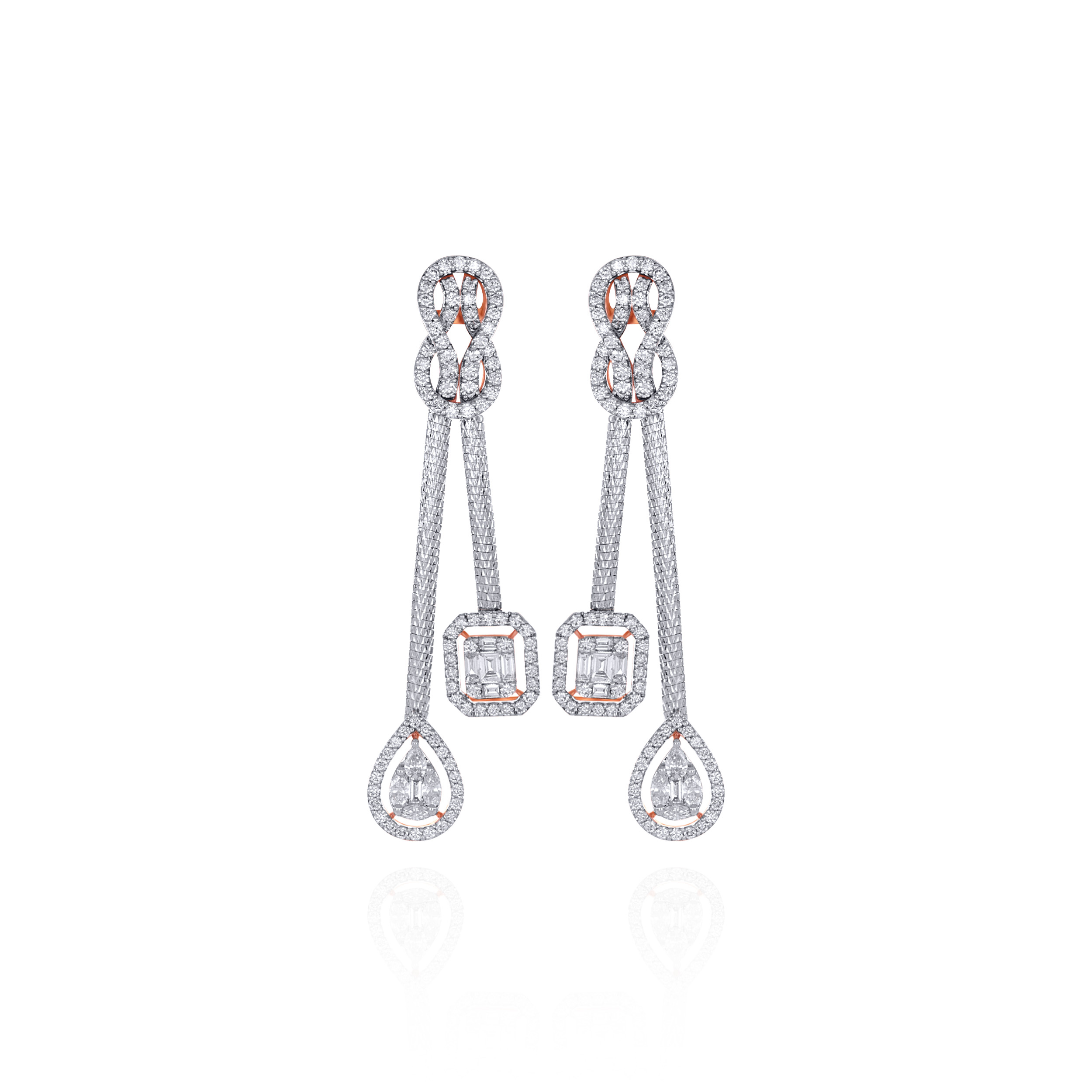 Sparkling Silhouette Diamond Drop Earrings - Senco Gold and Diamonds