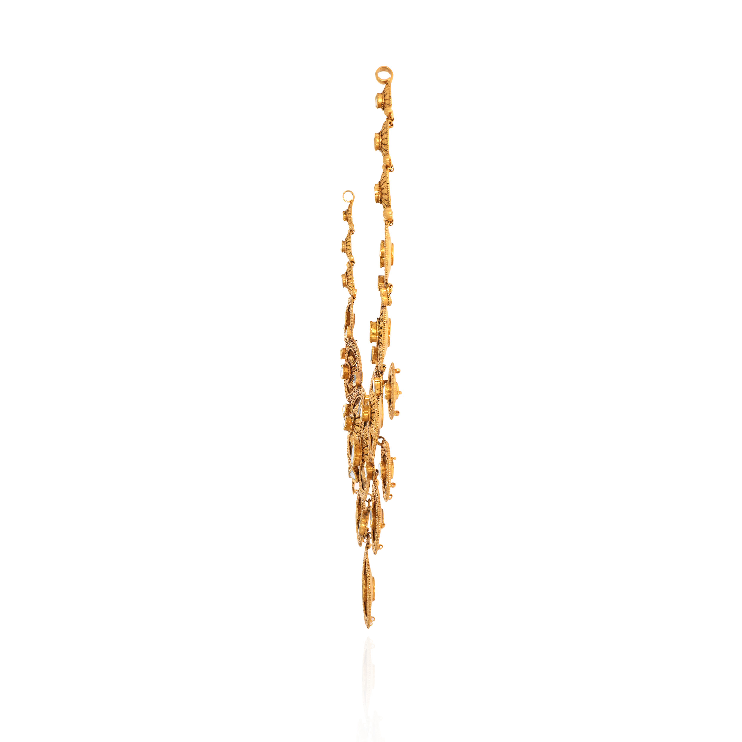 Teardrop Kundan Gold Necklace - Senco Gold and Diamonds