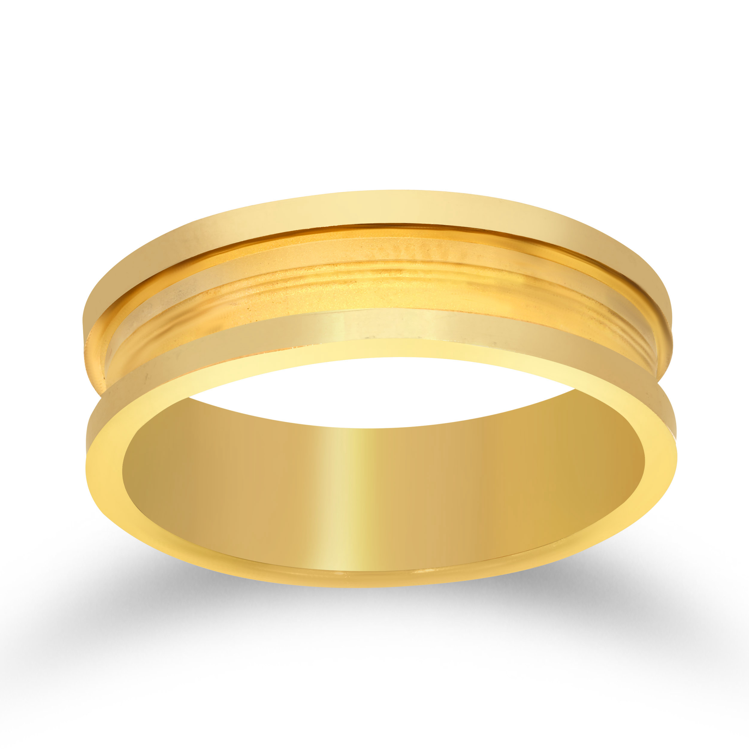 The Solid Wheel Structured Men's Gold Band Ring - Senco Gold and Diamonds