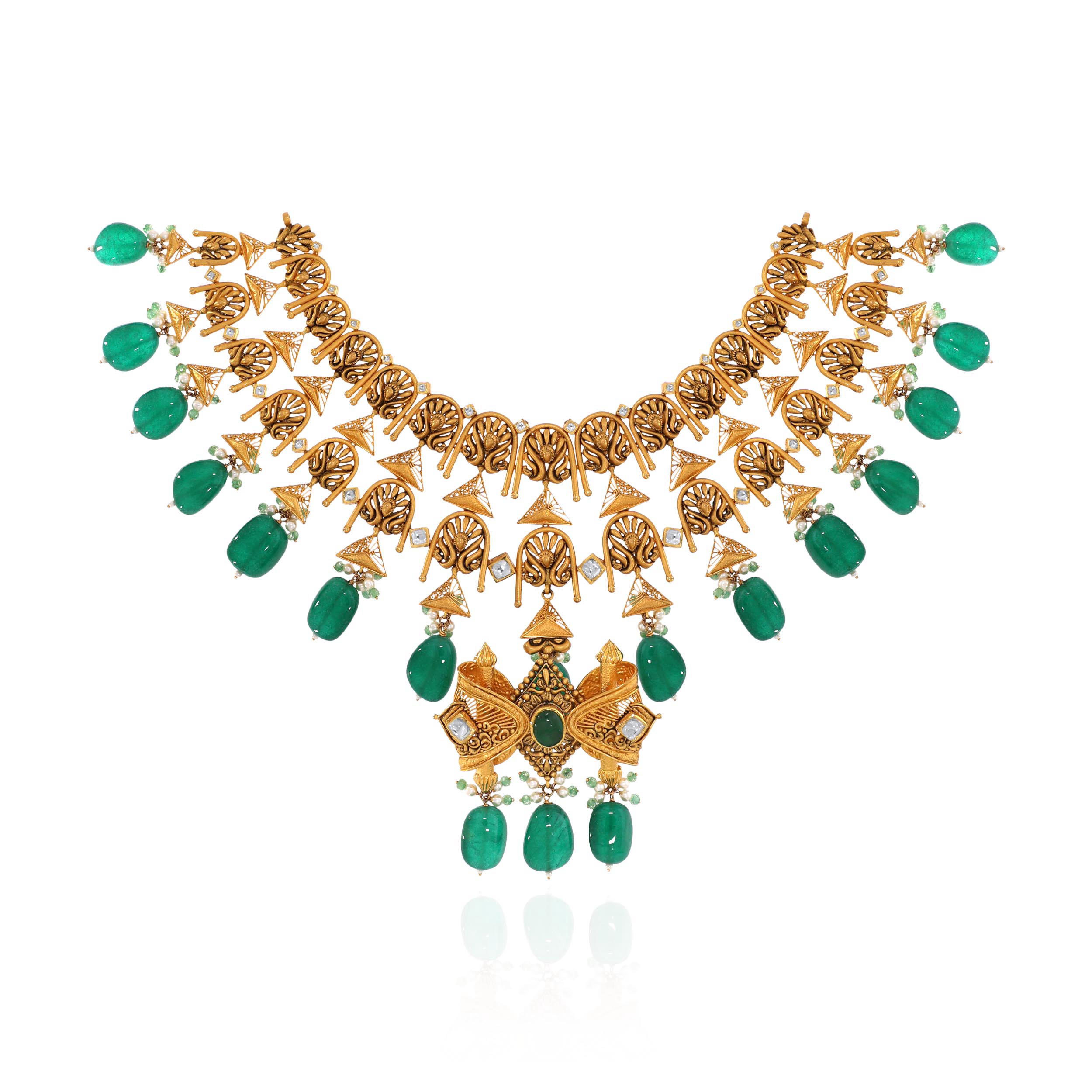 Imperial Elegance Kundan Necklace - Senco Gold and Diamonds
