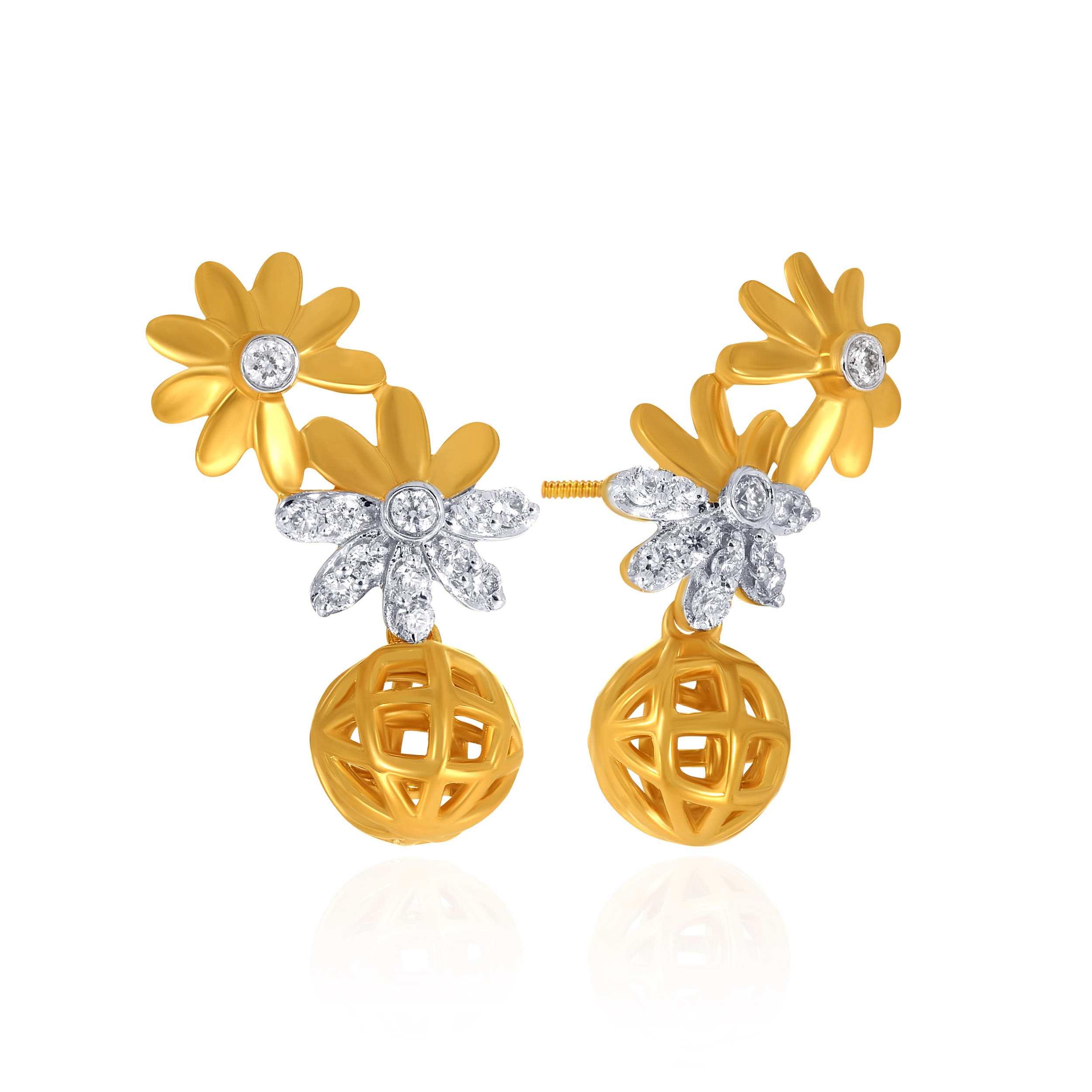 Bloom Crest Diamond Earrings - Senco Gold and Diamonds