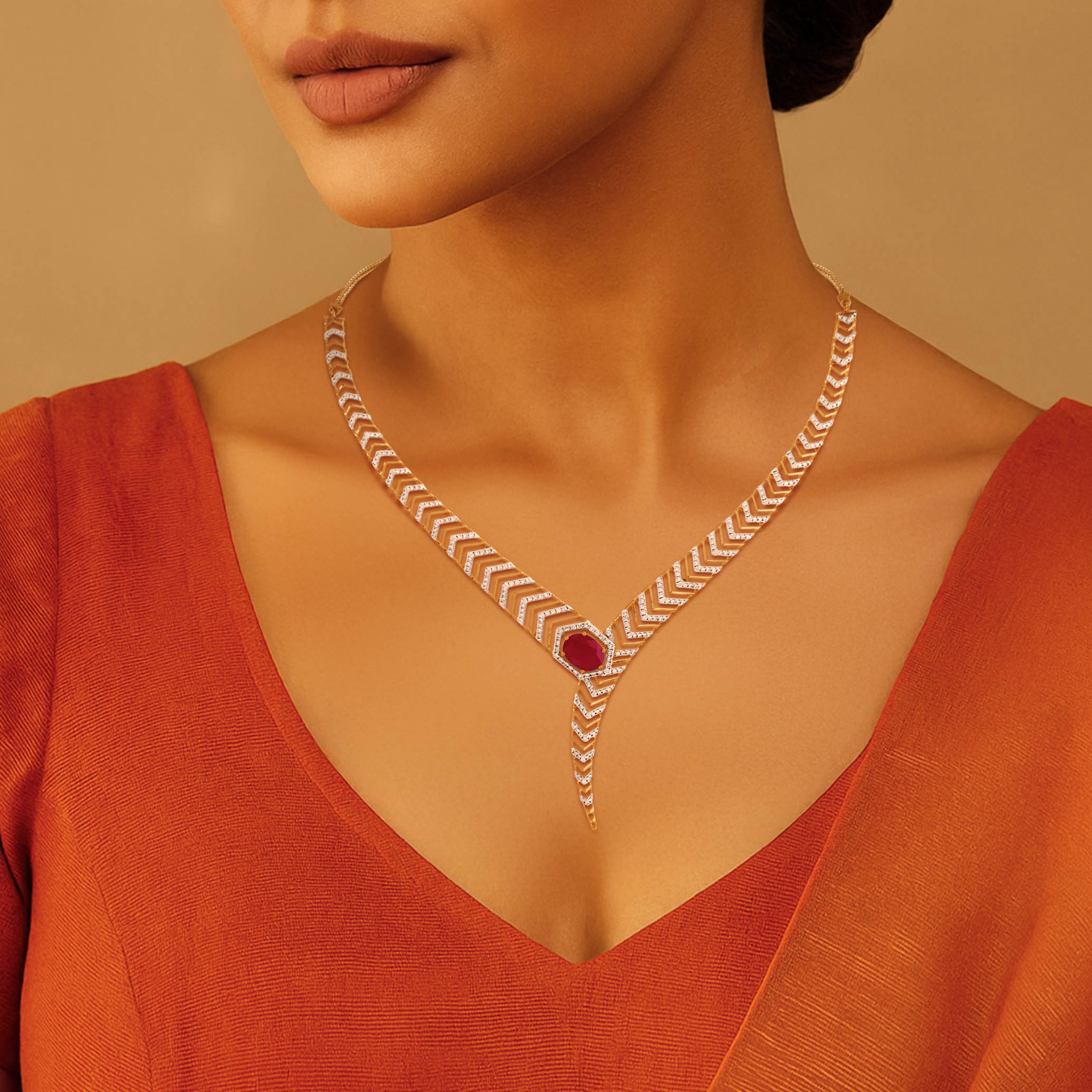 Eterna Rouge Diamond Necklace - Senco Gold and Diamonds