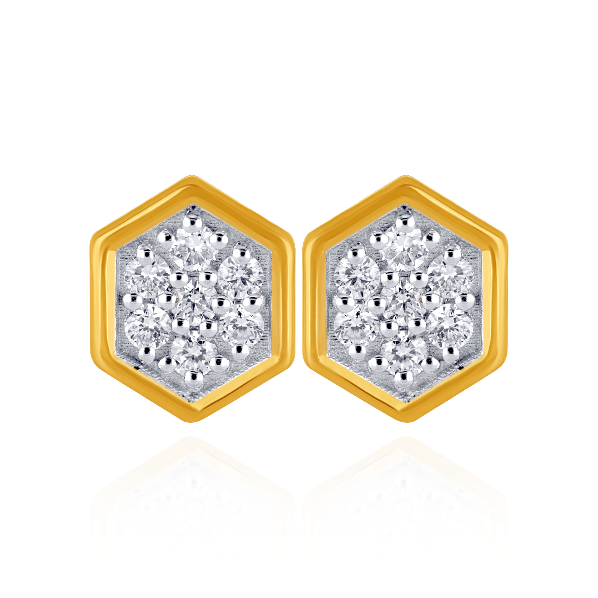 Honeycomb Sparkle Diamond Studs - Senco Gold and Diamonds