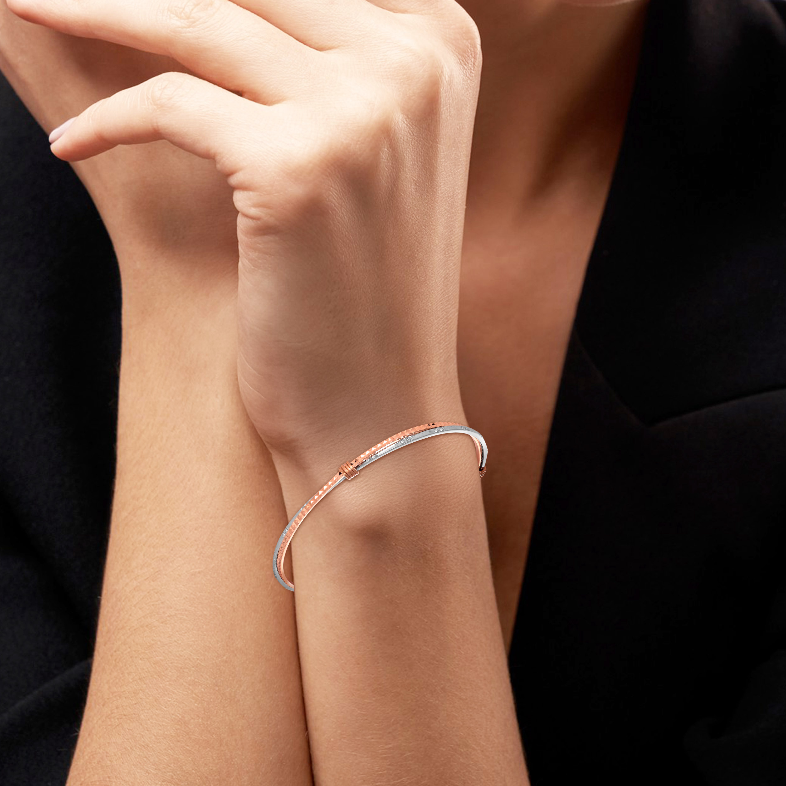 Radiant Fusion Platinum Bangle - Senco Gold and Diamonds