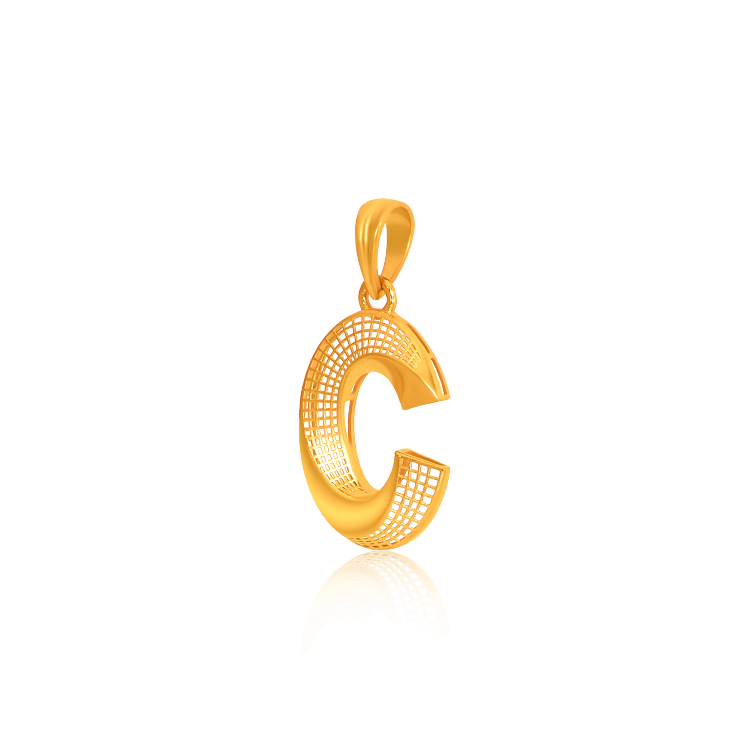 22K Yellow Gold C Alphabet  Pendant-GPN-SAD0005349 - Senco Gold and Diamonds