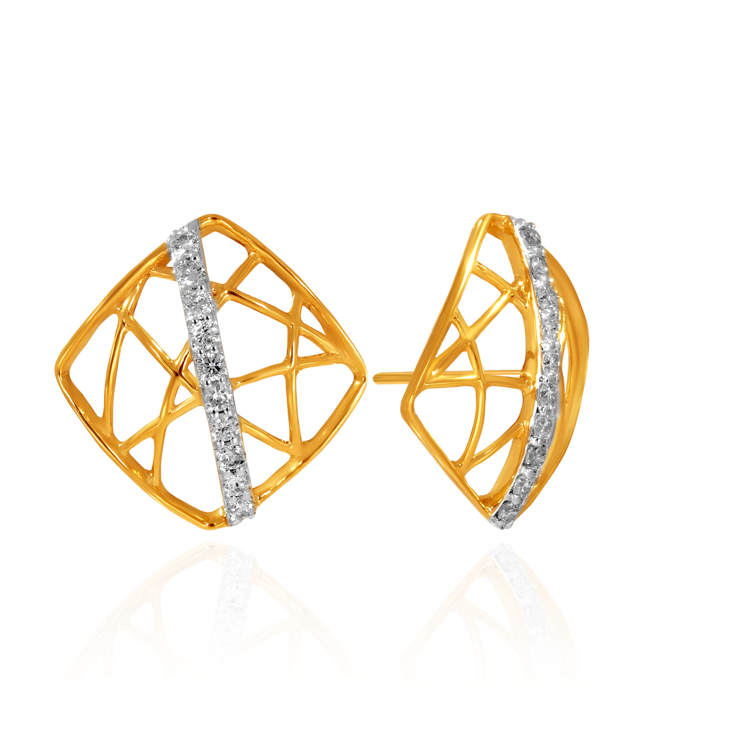 Geometric Glimmer Diamond Studs - Senco Gold and Diamonds