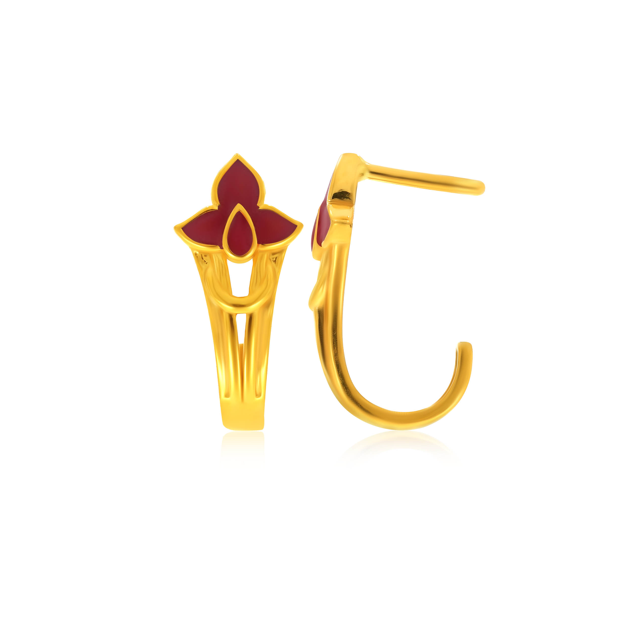 Reddish Bloom Gold Studs - Senco Gold and Diamonds