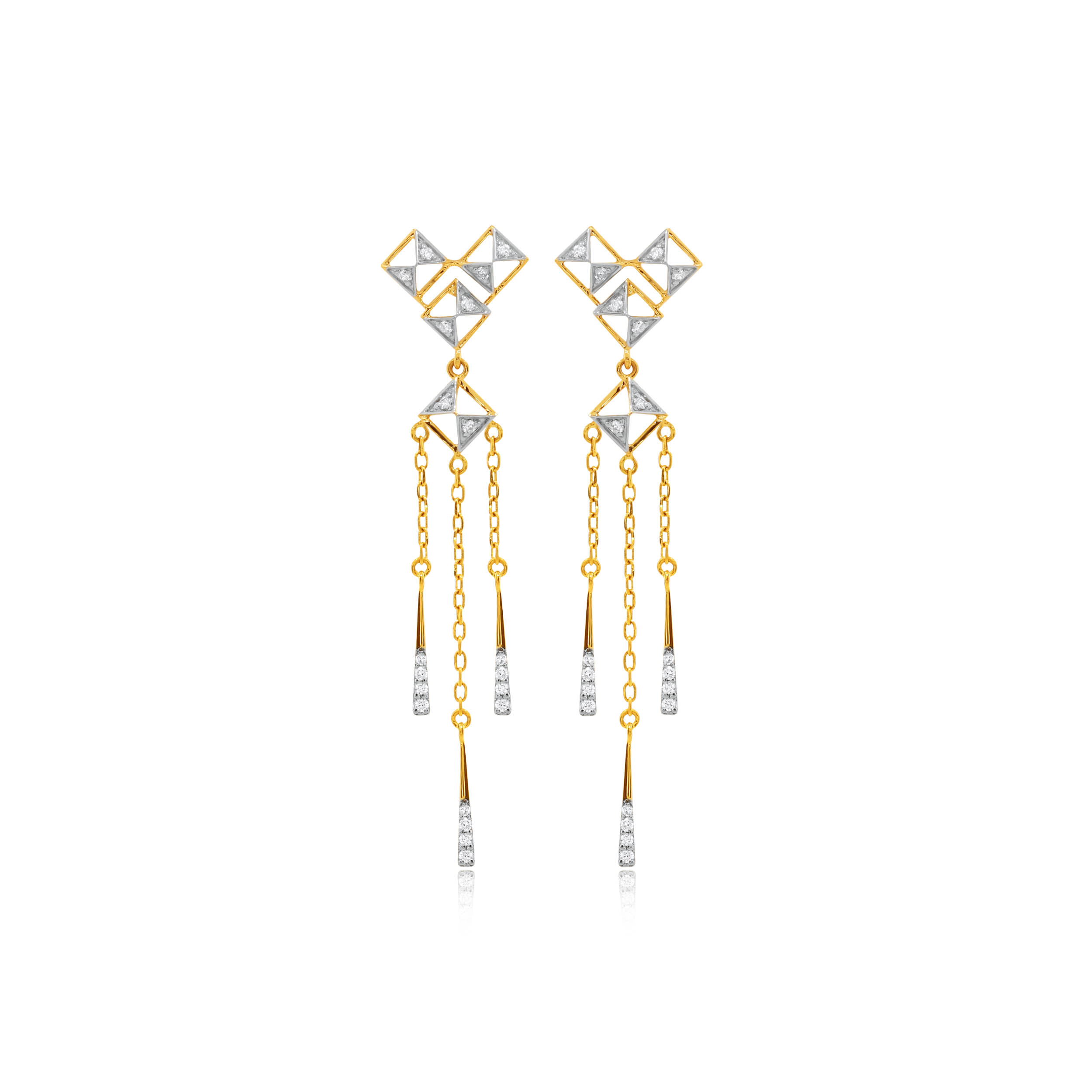 Tribal Love Diamond Long Earrings - Senco Gold and Diamonds