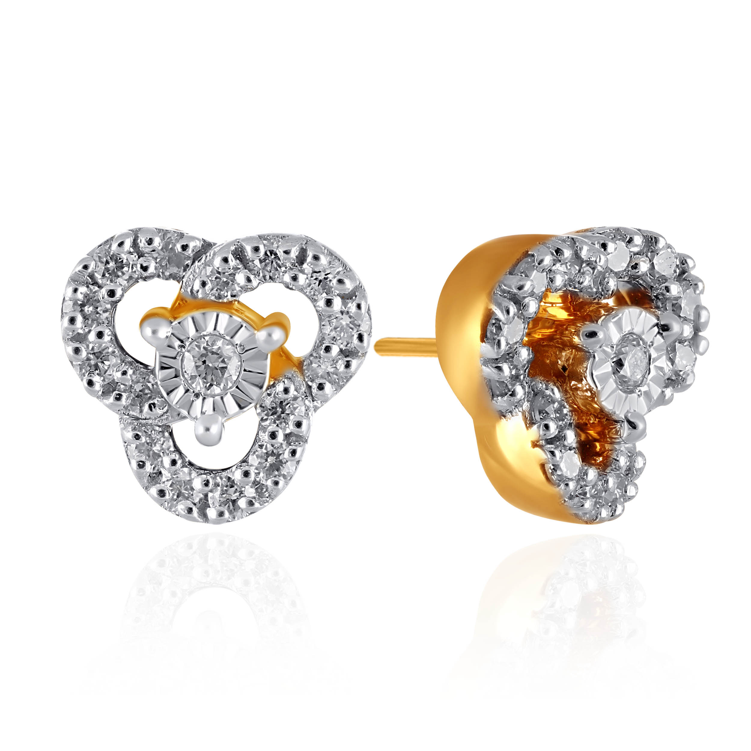 Radiant Tri-Petal Diamond Studs - Senco Gold and Diamonds