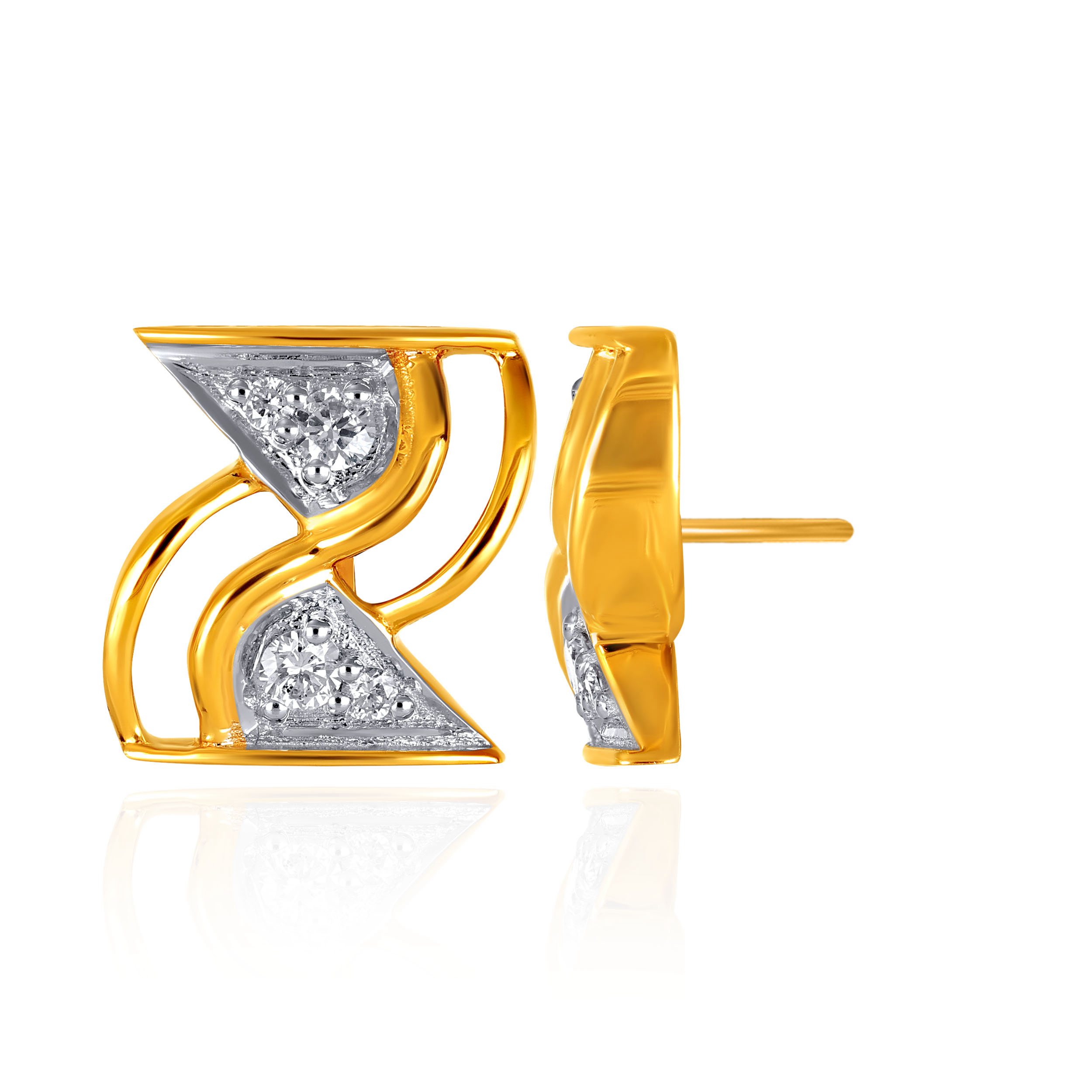 Artistic Curve Diamond Studs - Senco Gold and Diamonds