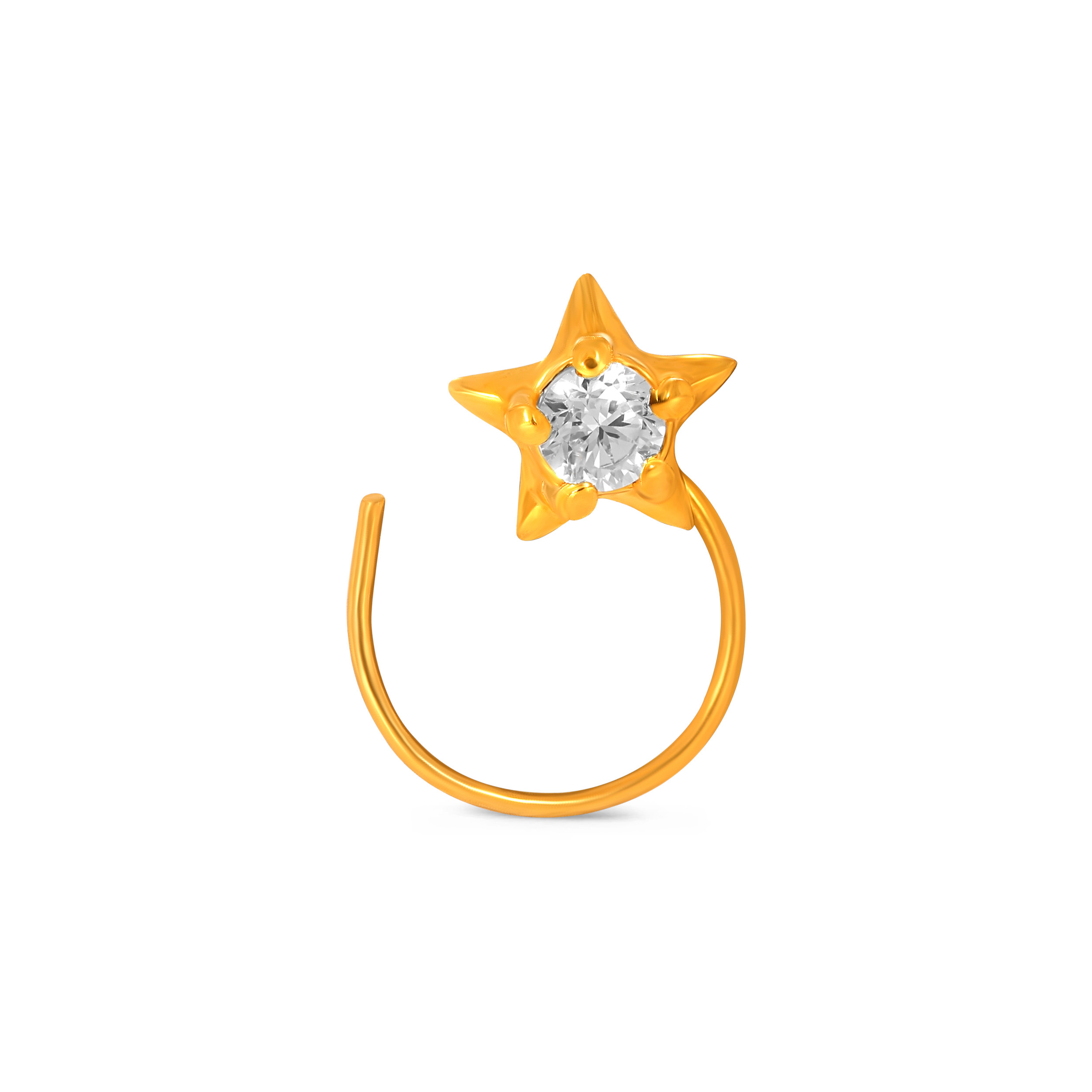 Starry Simplicity Gold Nose Pin - Senco Gold and Diamonds