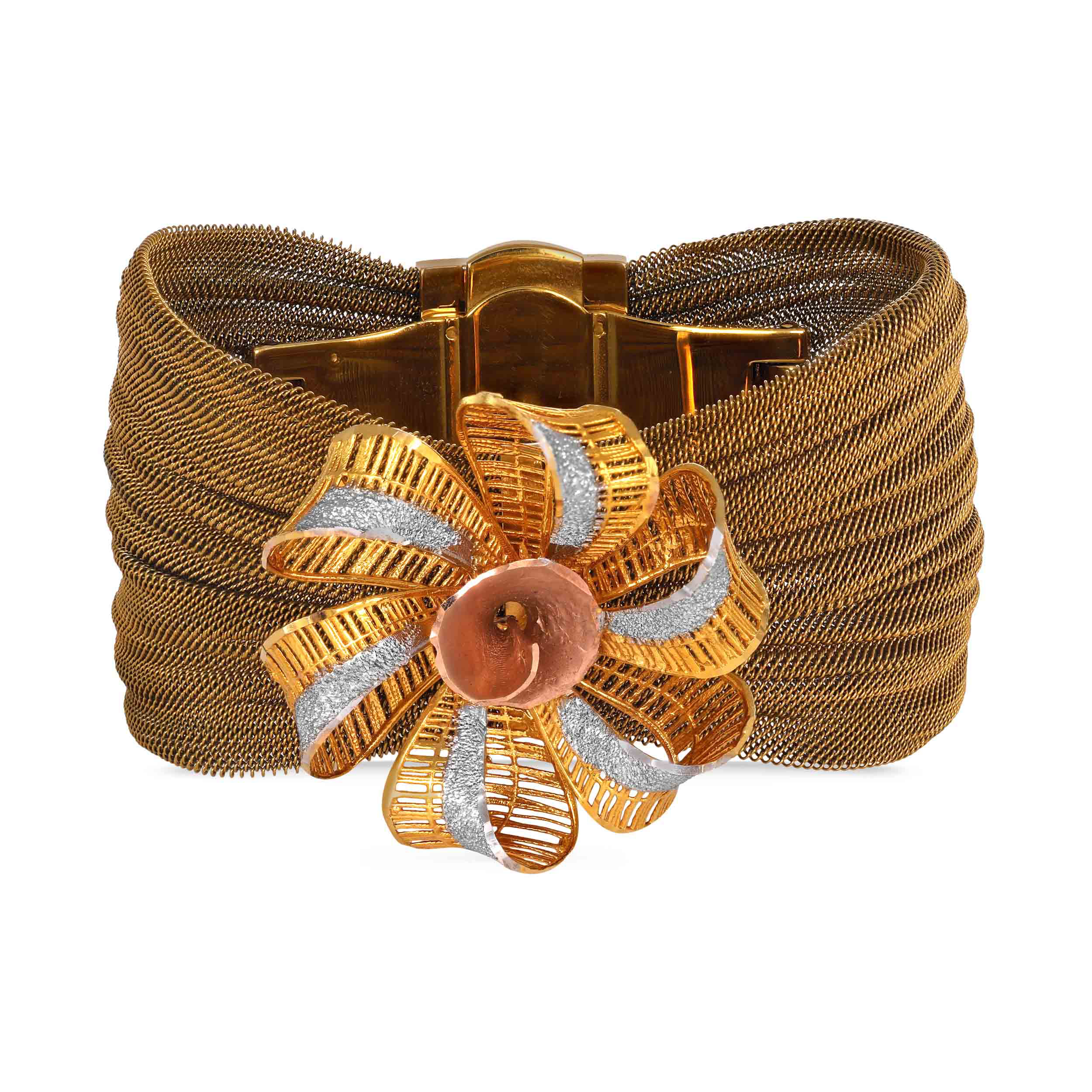 Vintage Bloom Woven Gold Chur - Senco Gold and Diamonds