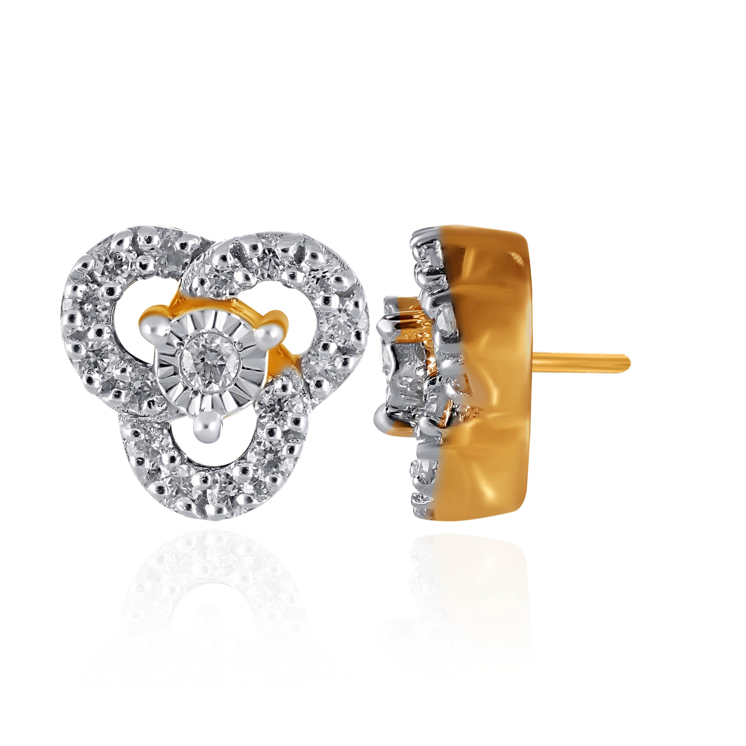 Radiant Tri-Petal Diamond Studs - Senco Gold and Diamonds