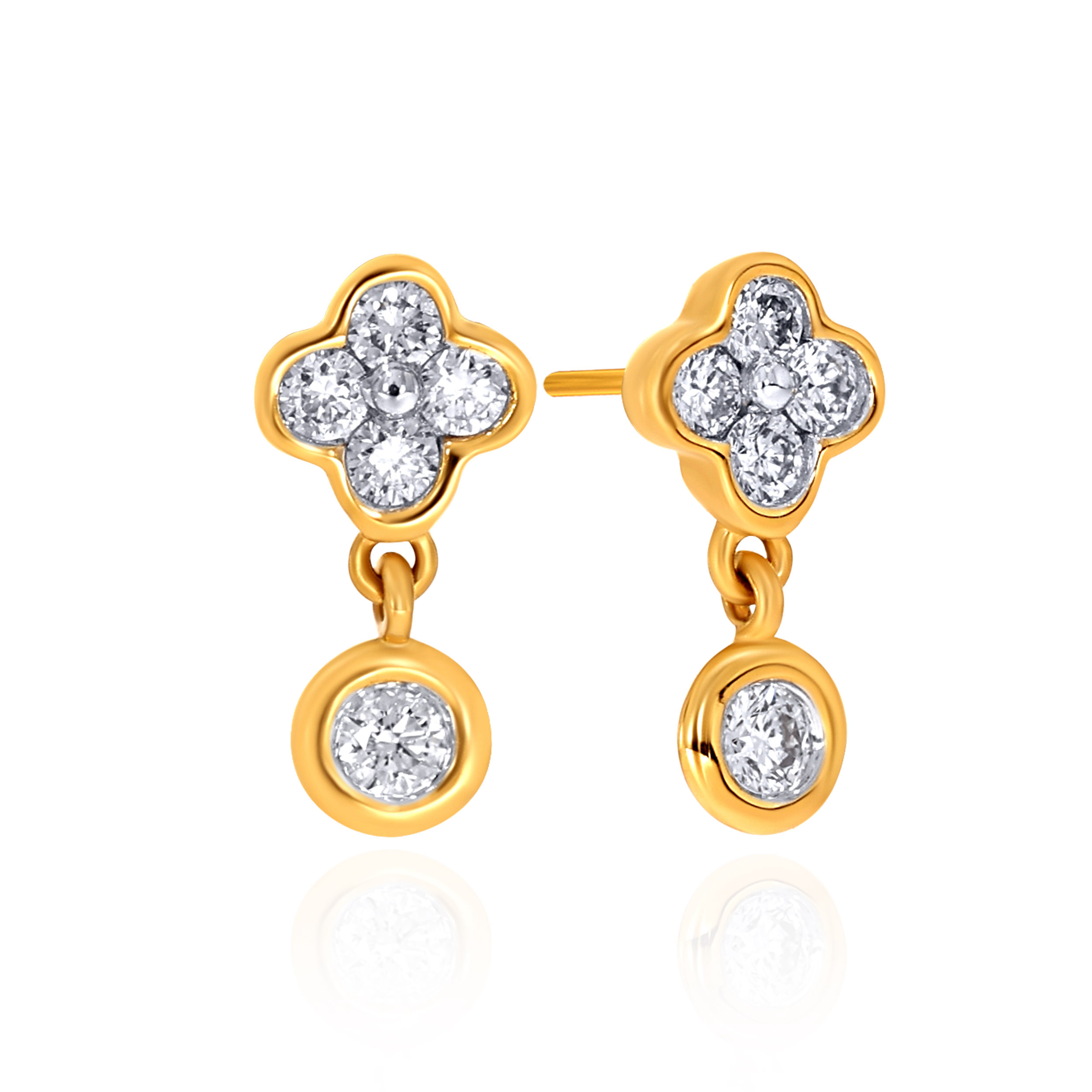 Clover Glow Diamond Drop Earrings - Senco Gold and Diamonds