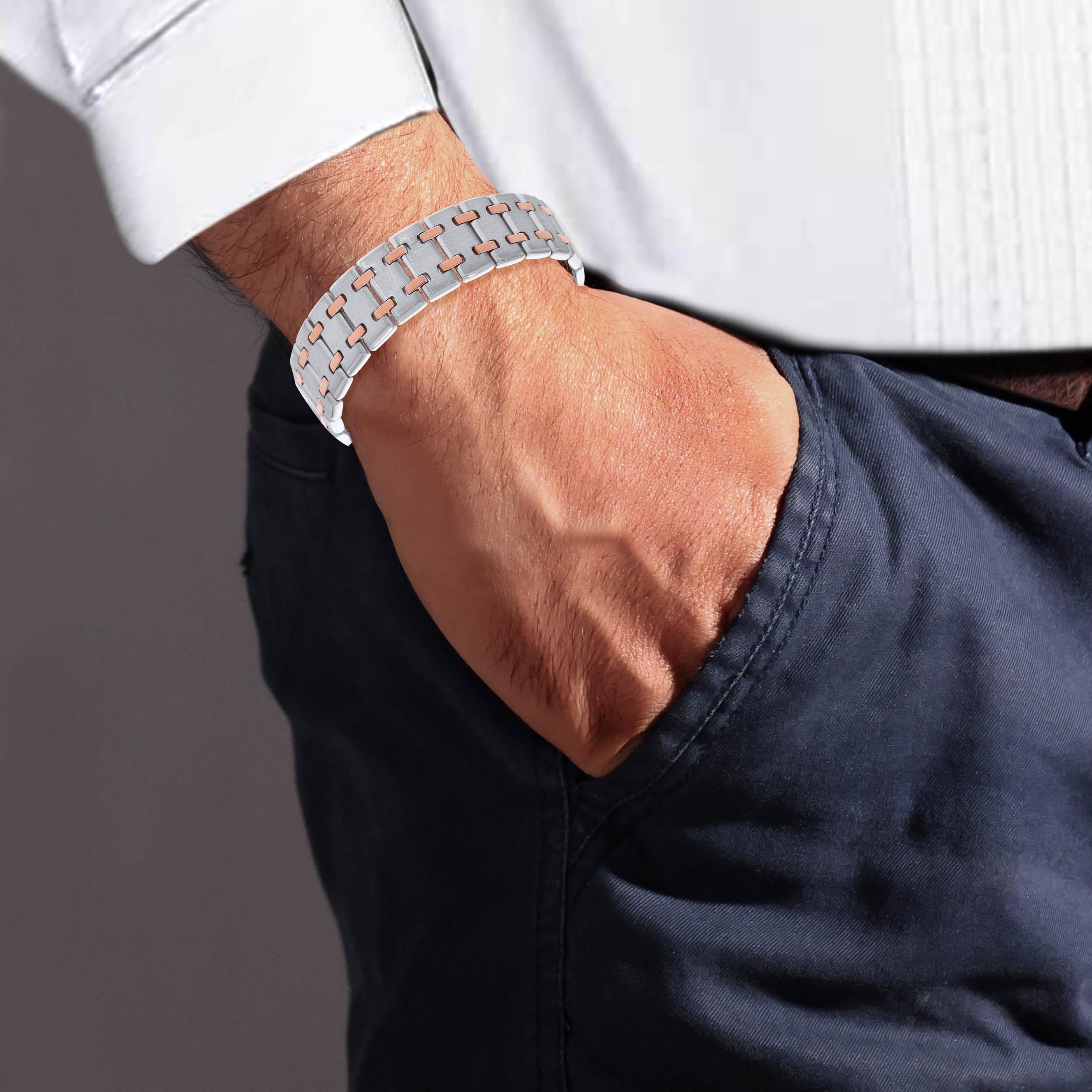 Subtle Links Men Platinum Wristlet - Senco Gold and Diamonds