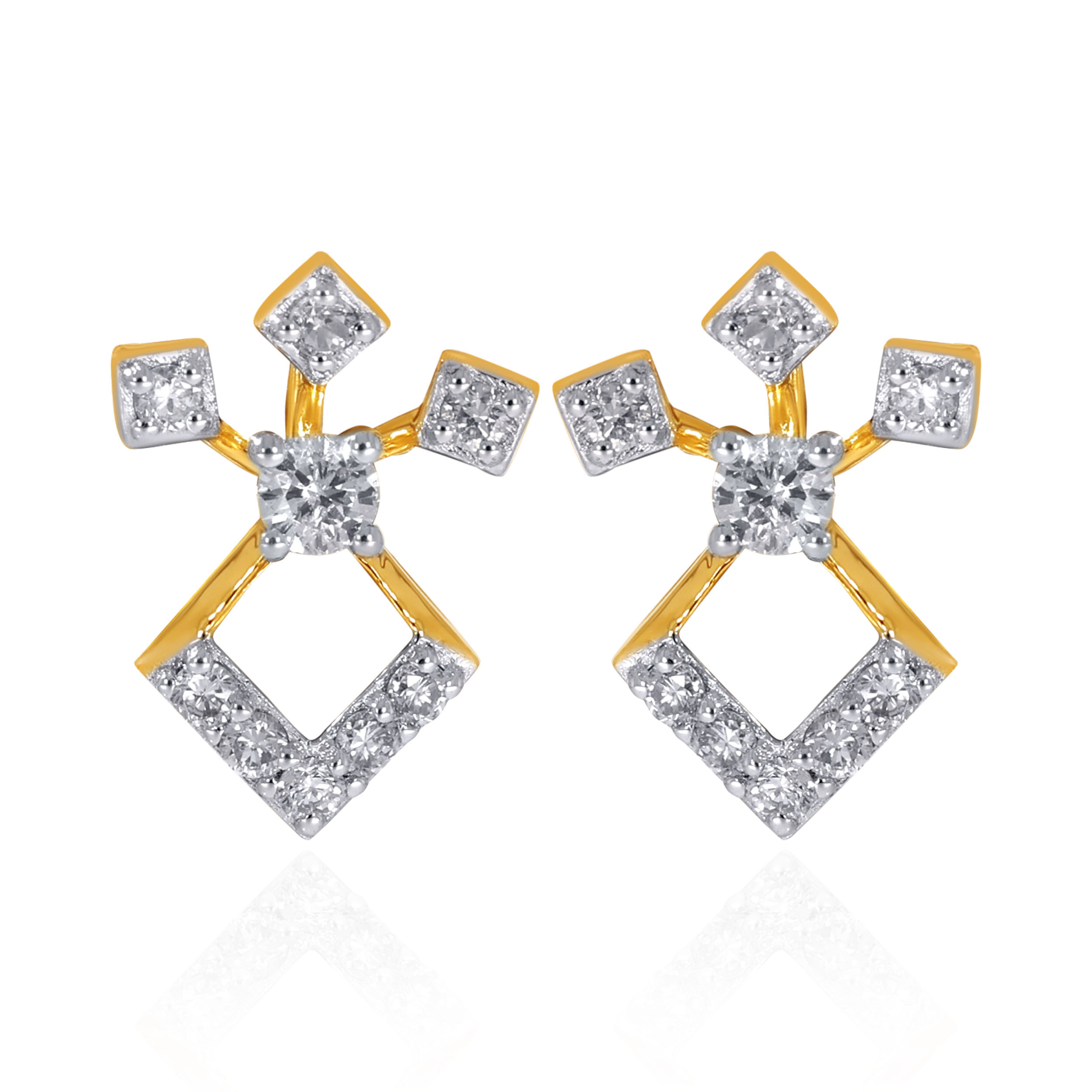 Radiant Rhombus Diamond Studs - Senco Gold and Diamonds