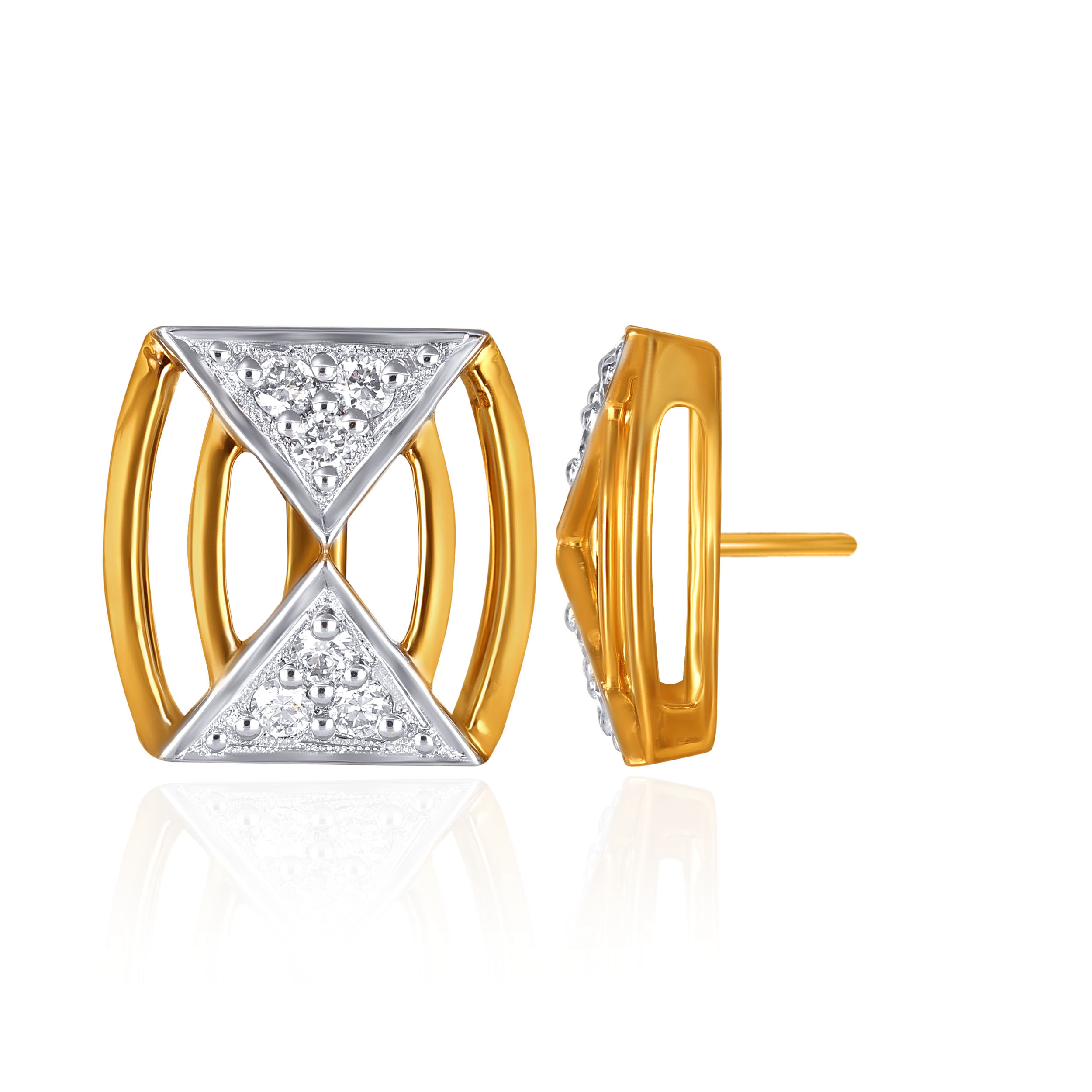 Modern Hourglass Diamond Studs - Senco Gold and Diamonds