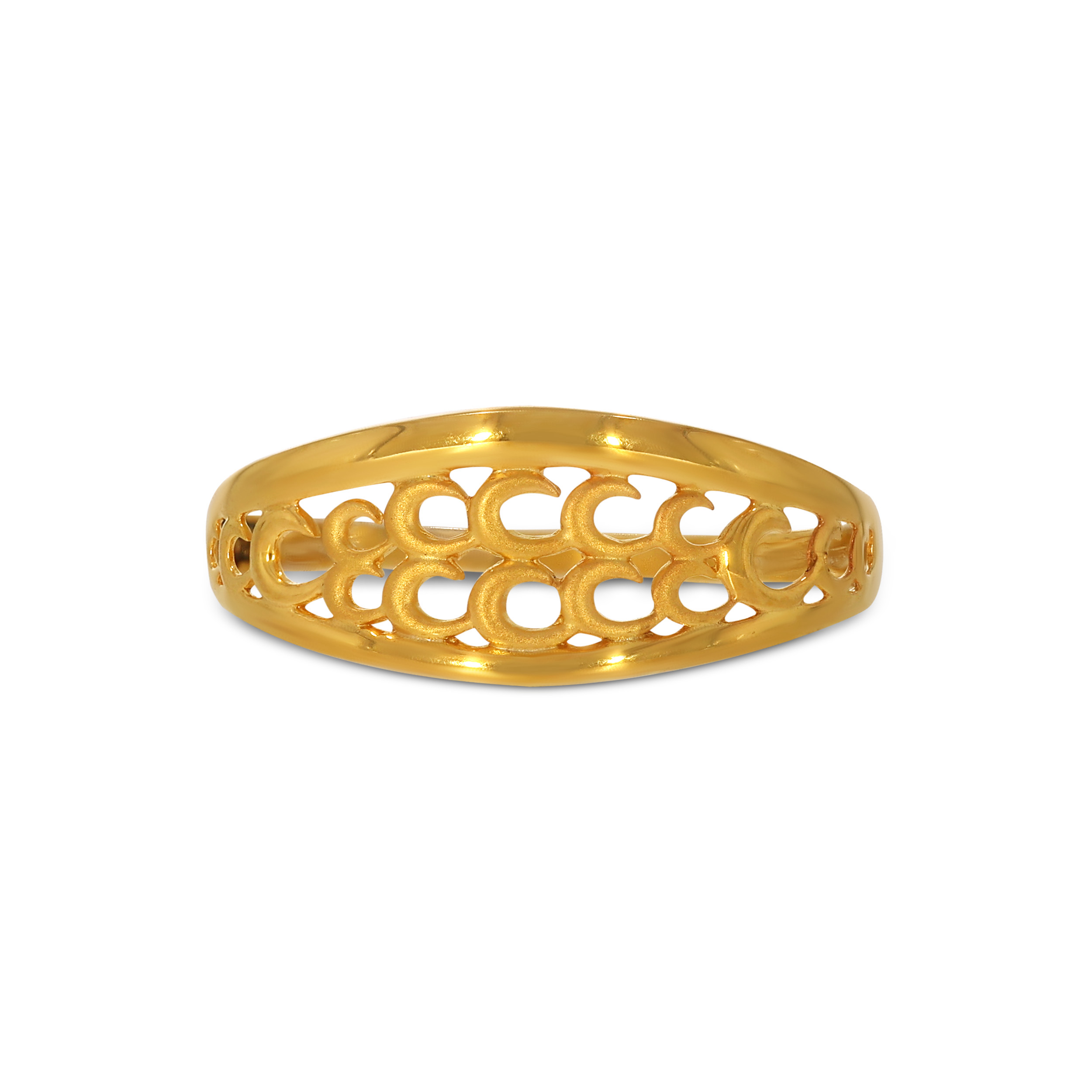 Crescent Wave Gold Ring - Senco Gold and Diamonds