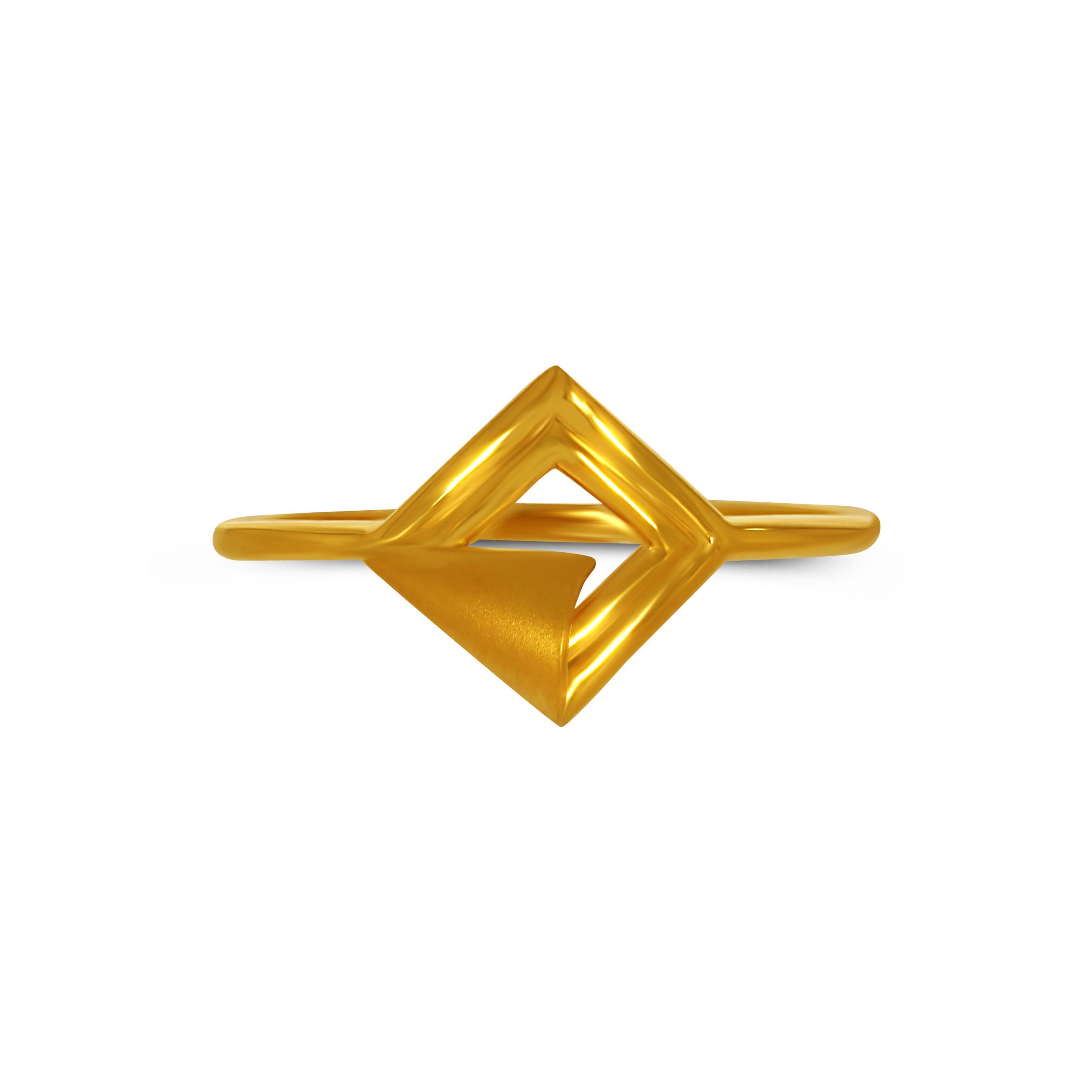Geometric Glide Gold Ring - Senco Gold and Diamonds