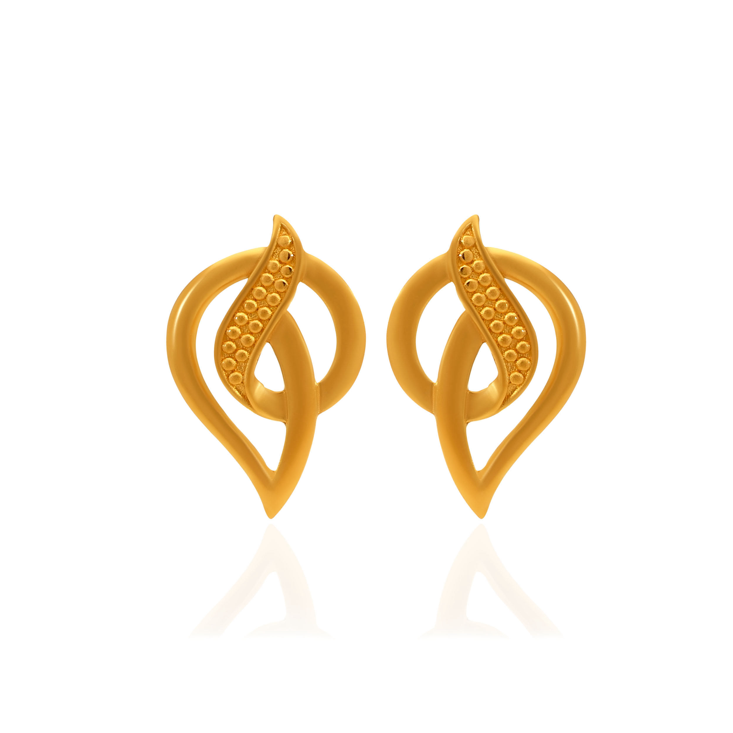 Gilded Whirl Gold Studs - Senco Gold and Diamonds