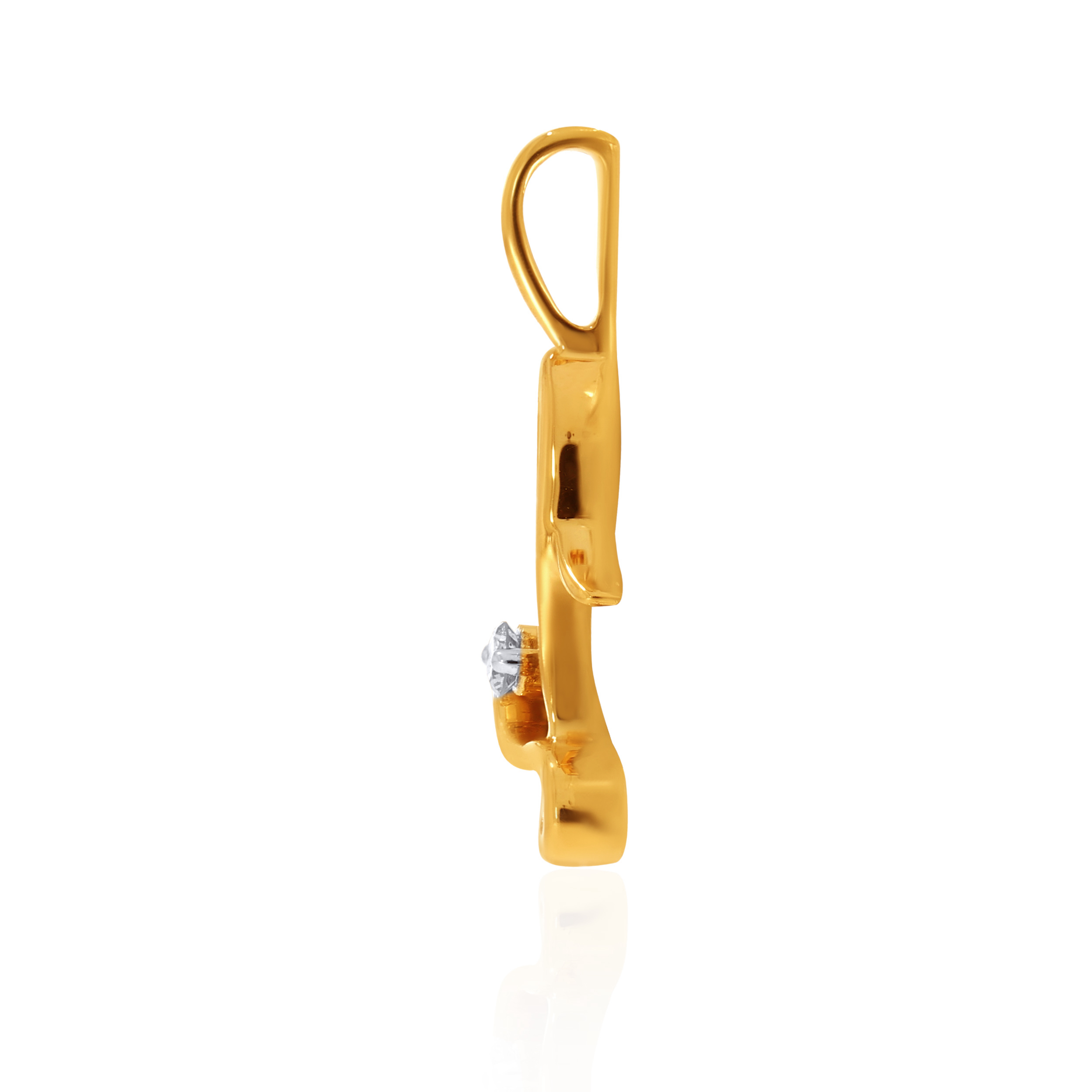18K Yellow Gold L Alphabet Diamond Pendant-DPN-D000748624 - Senco Gold and Diamonds