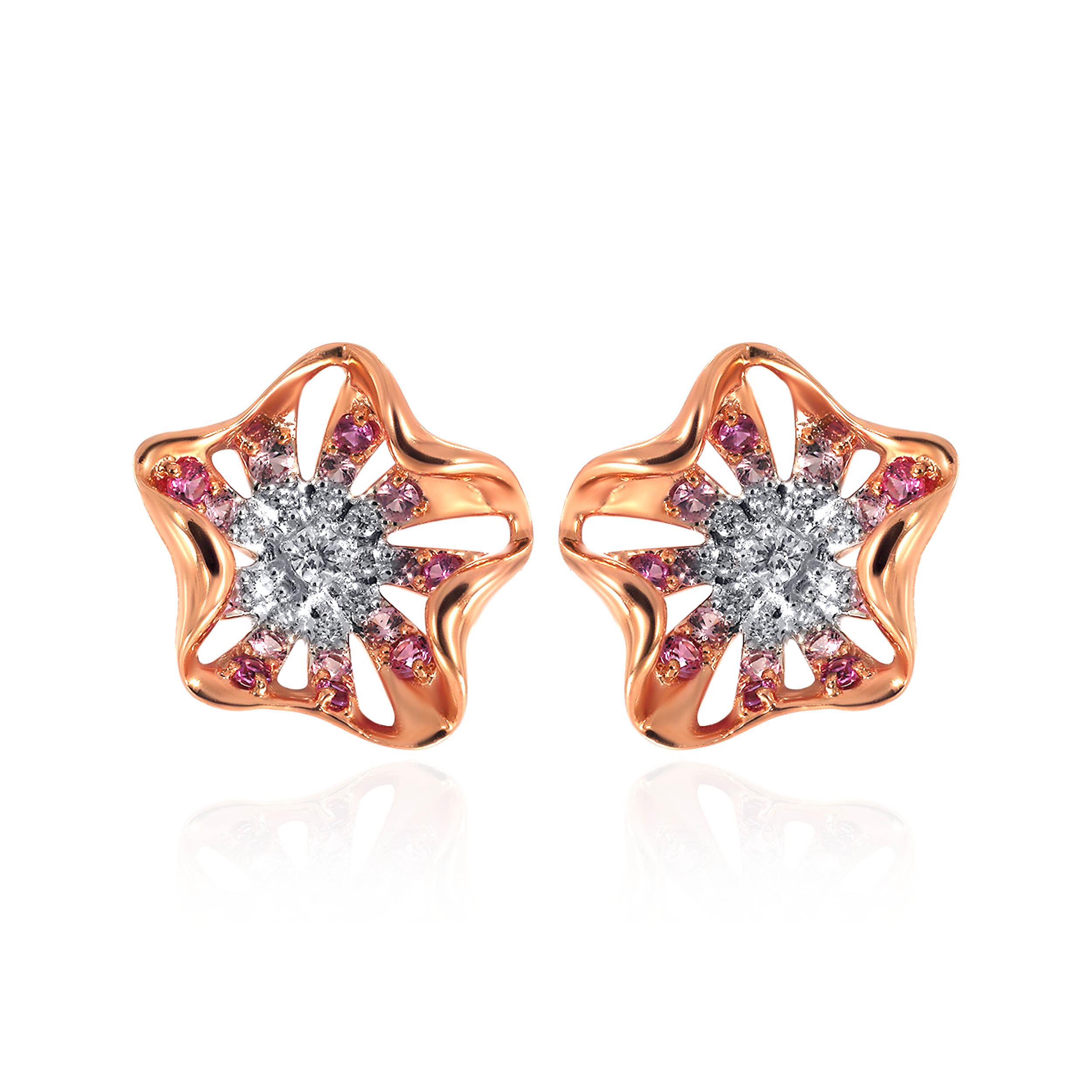 Petals Of Sparkle Diamond Studs - Senco Gold and Diamonds