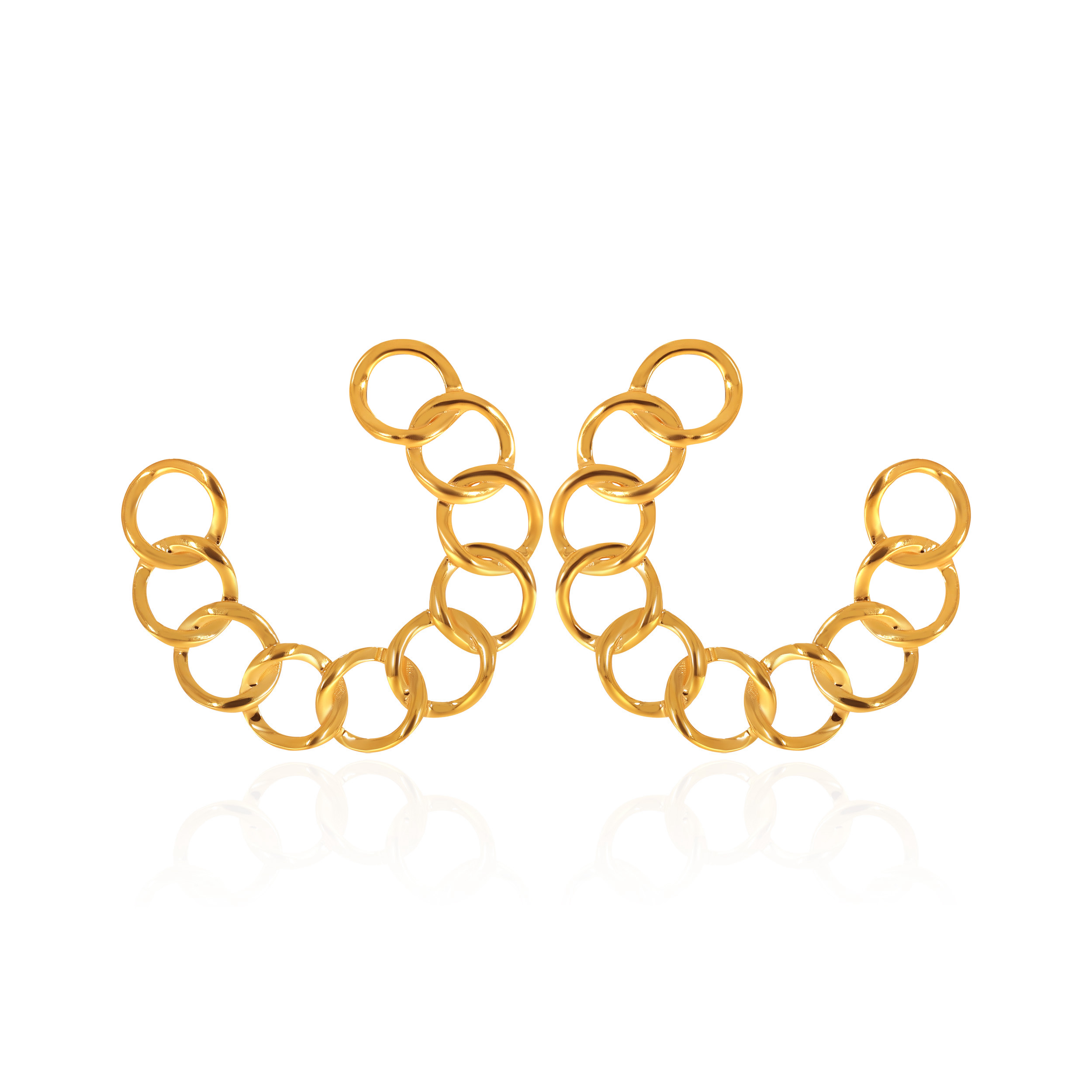Nexus Link Gold Studs - Senco Gold and Diamonds