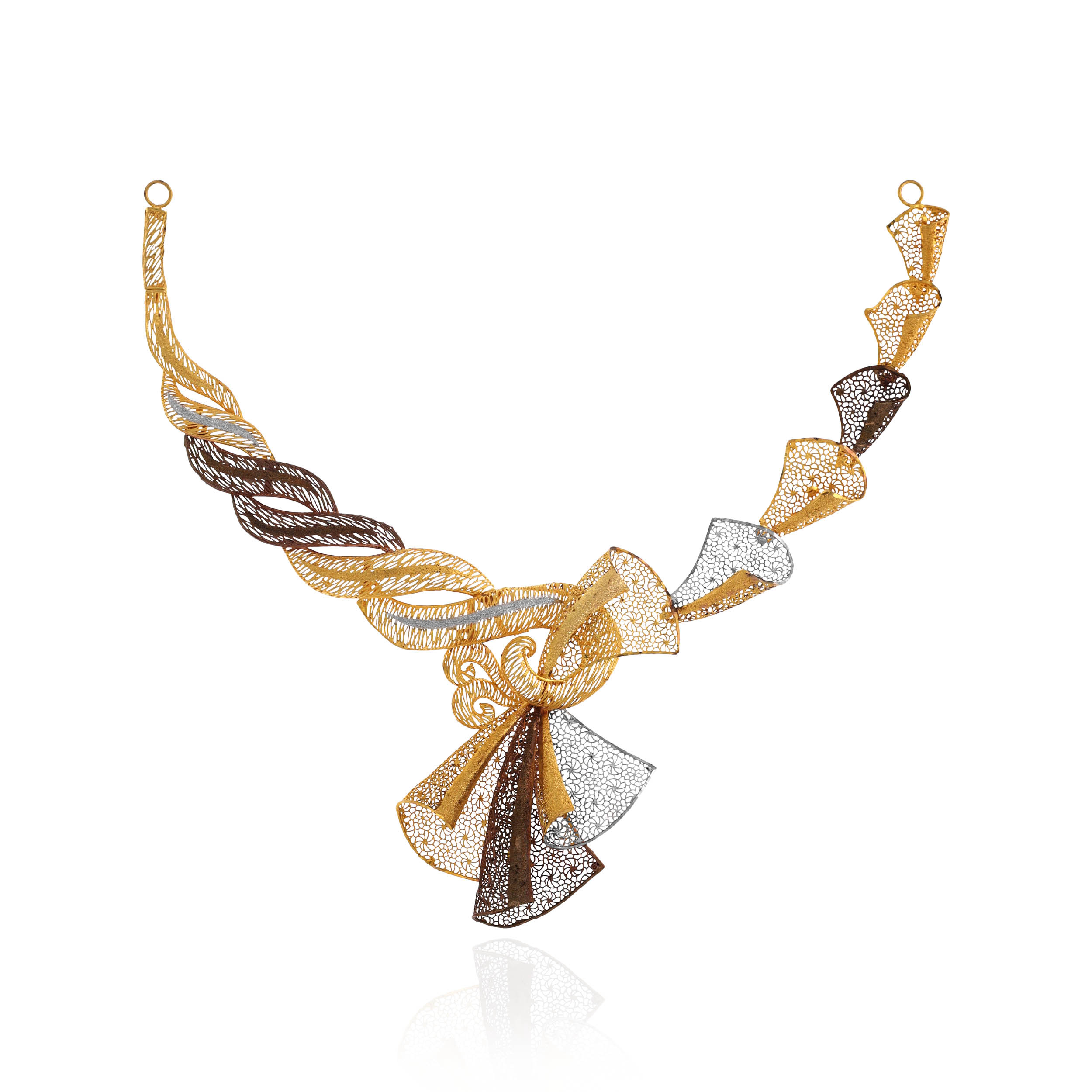 Ornate Twisted Mesh Gold Necklace - Senco Gold and Diamonds