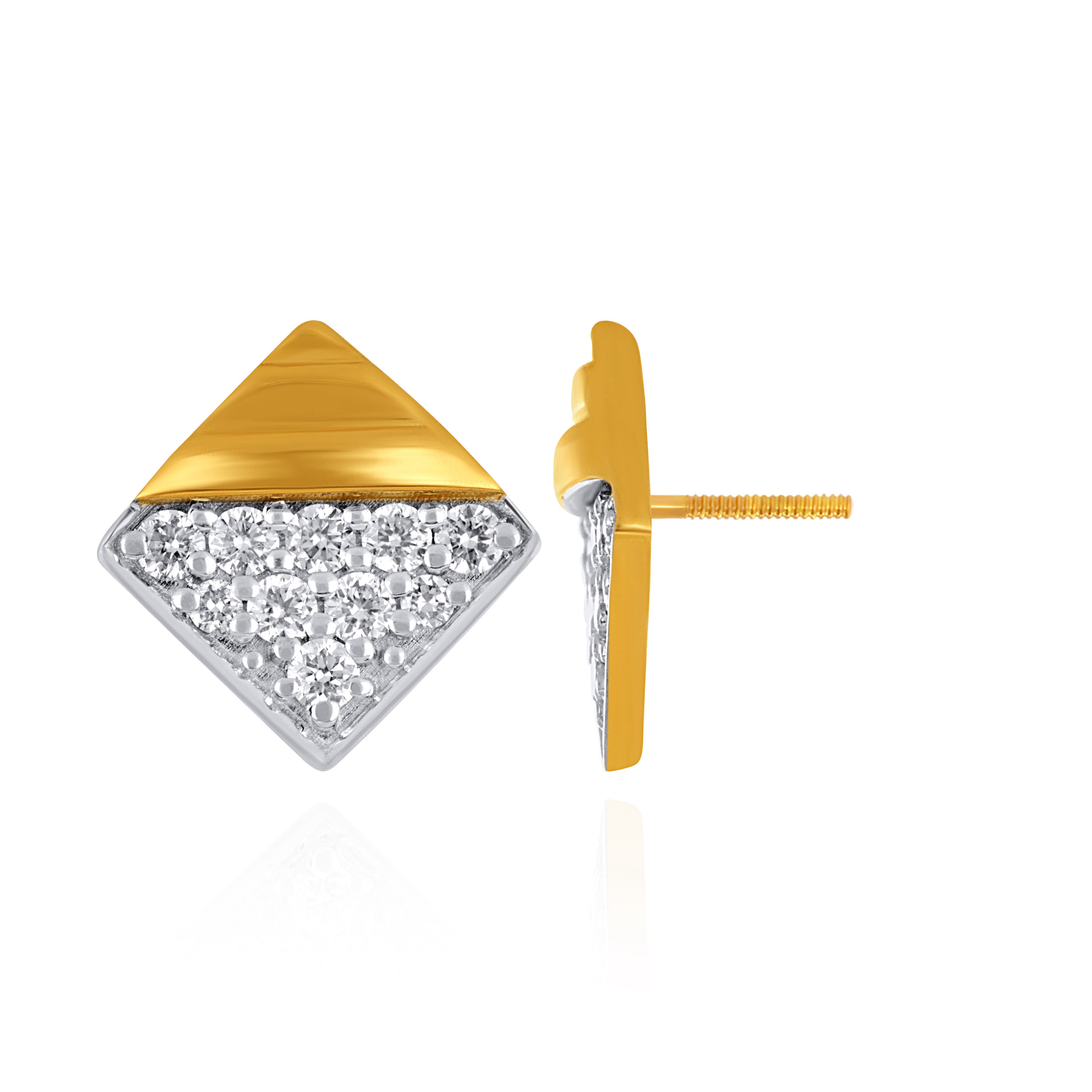 Linea Dual Diamond Studs - Senco Gold and Diamonds