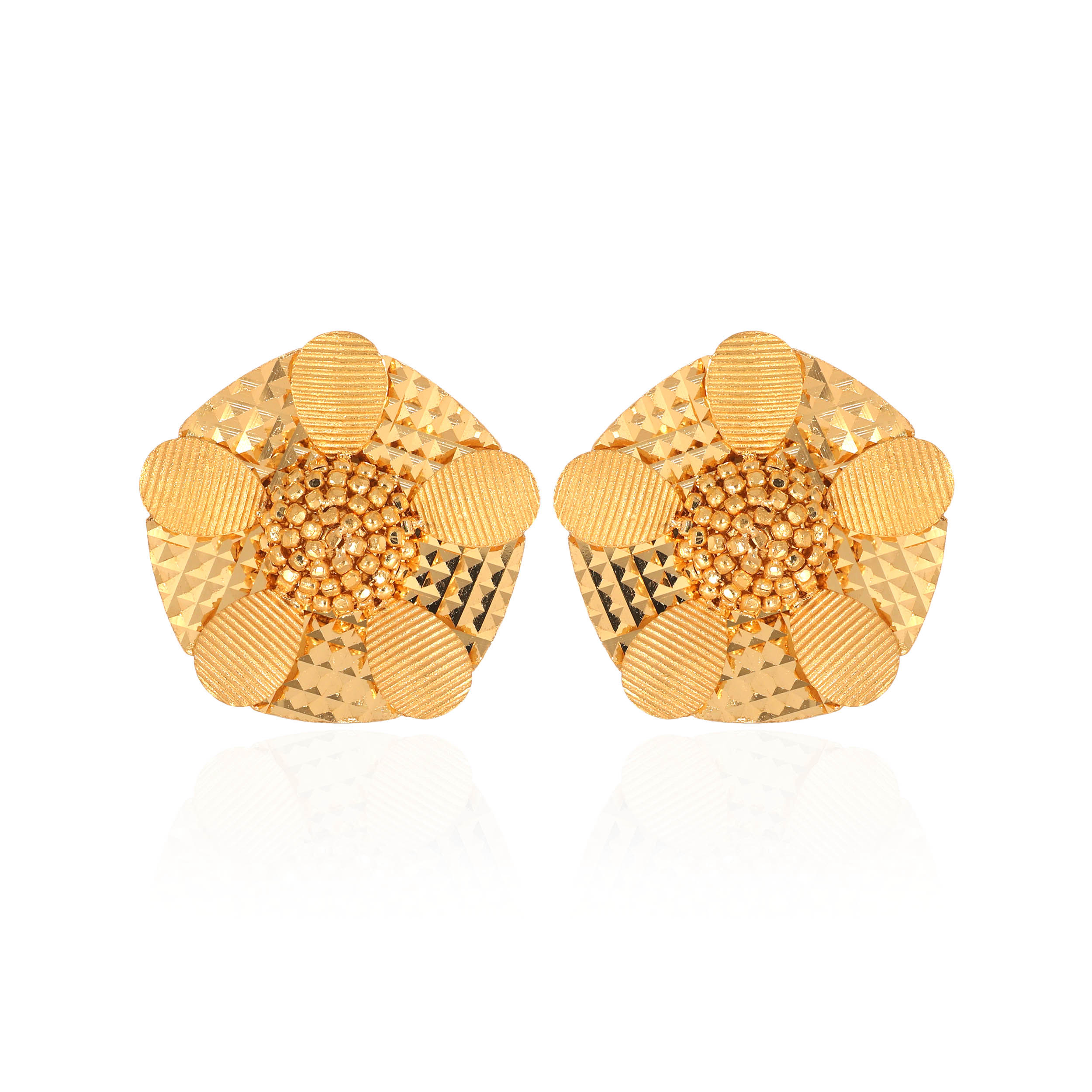 Precious Bloom Gold Studs - Senco Gold and Diamonds
