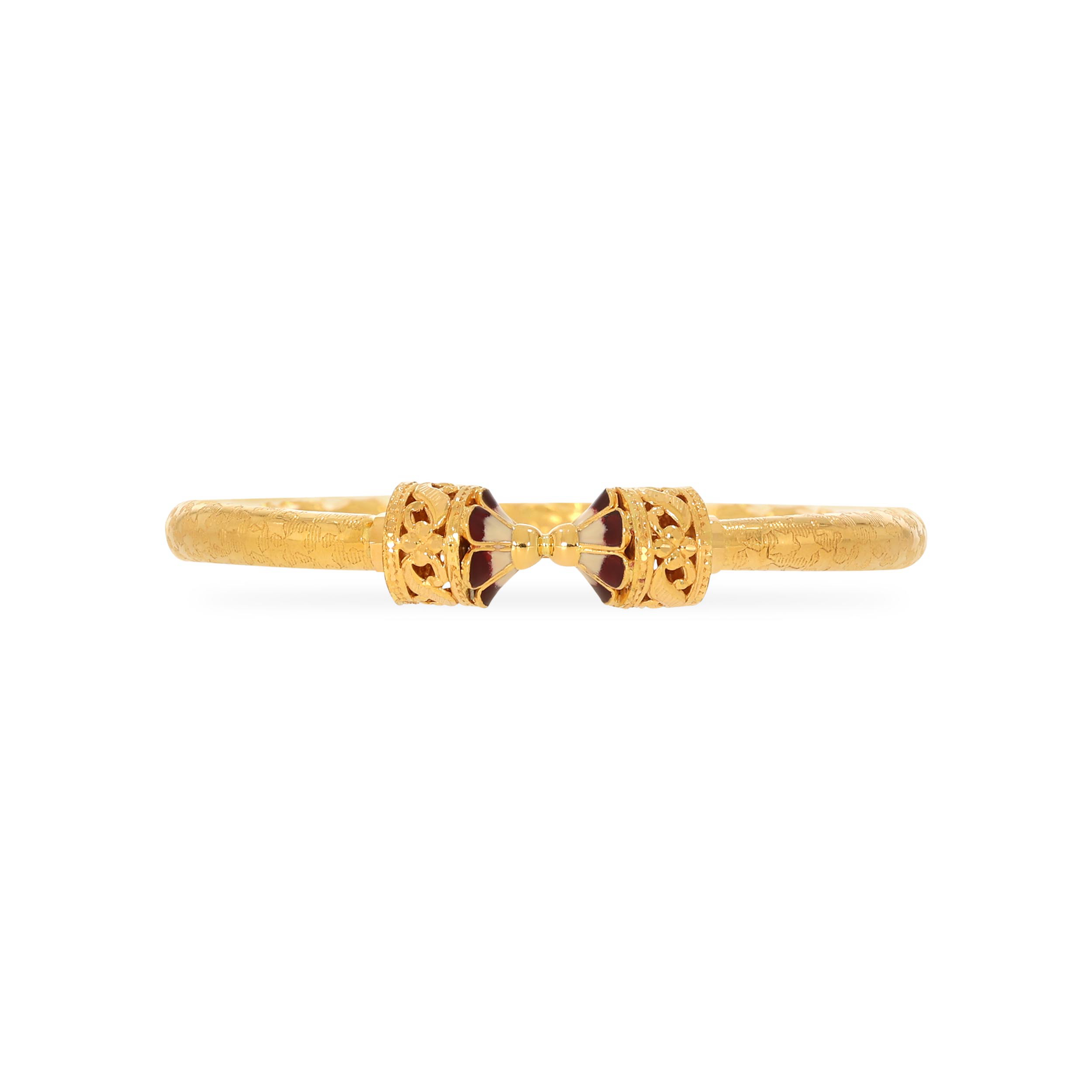 Traditional Enchant Gold Mukh Bangle - Senco Gold and Diamonds