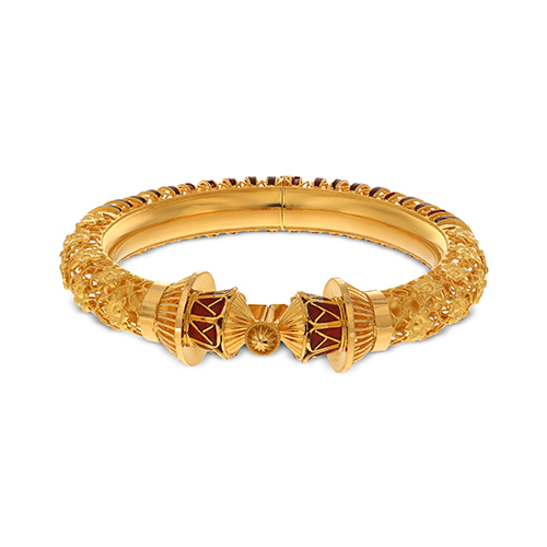 Regalia Rouge Gold Mukh Bangle - Senco Gold and Diamonds