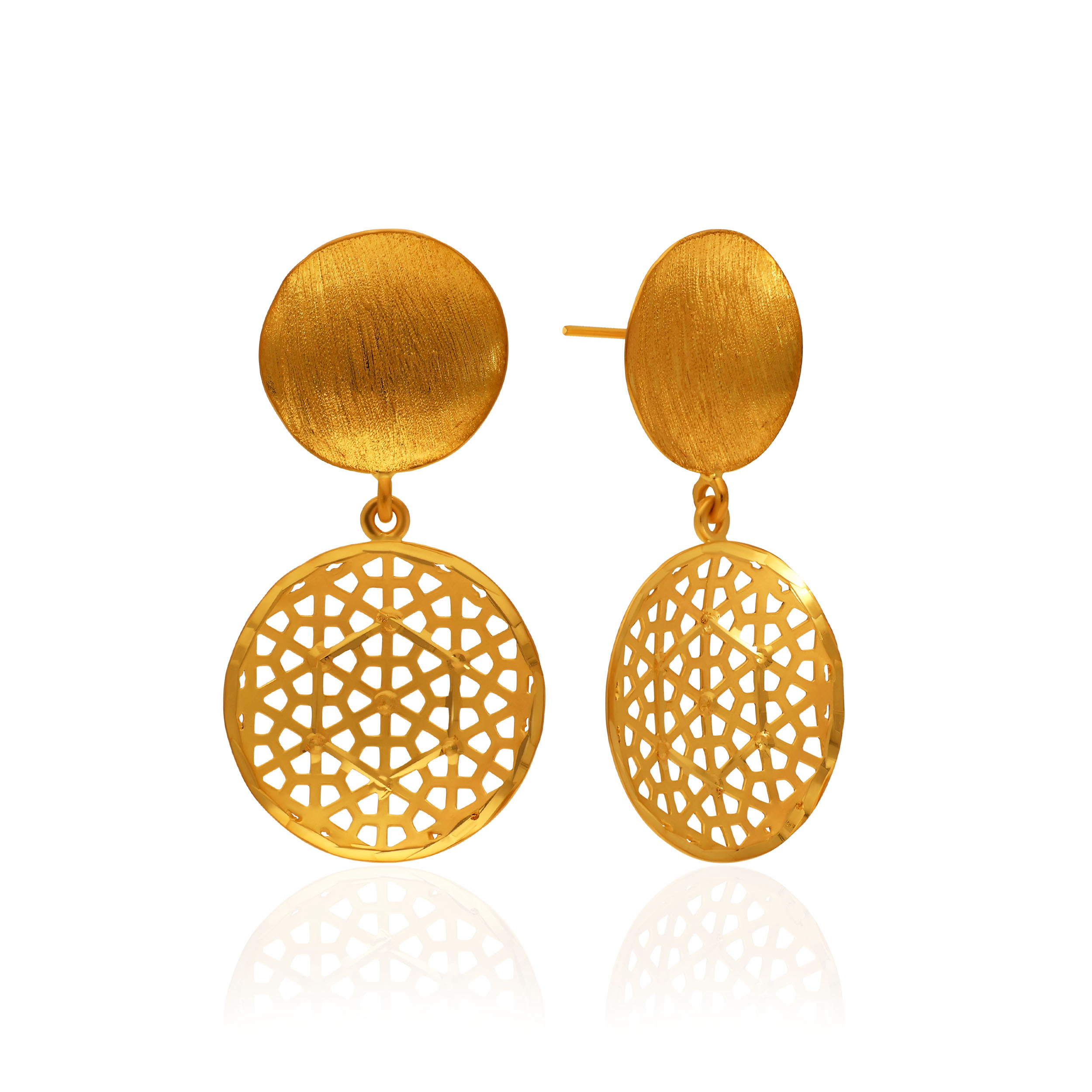 Lustrous Halo Gold Earrings - Senco Gold and Diamonds