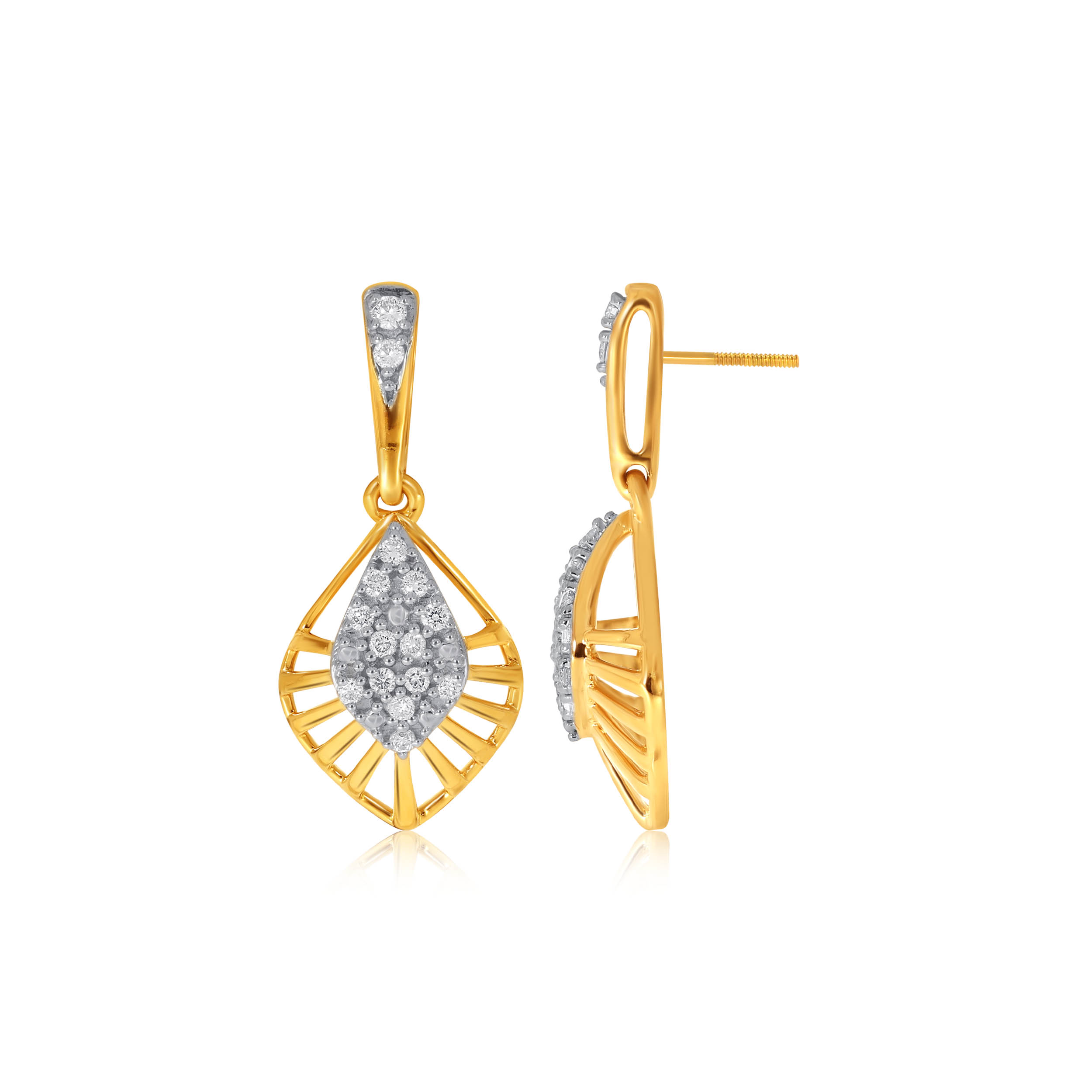 Poised Droplet Diamond Drop Earrings - Senco Gold and Diamonds