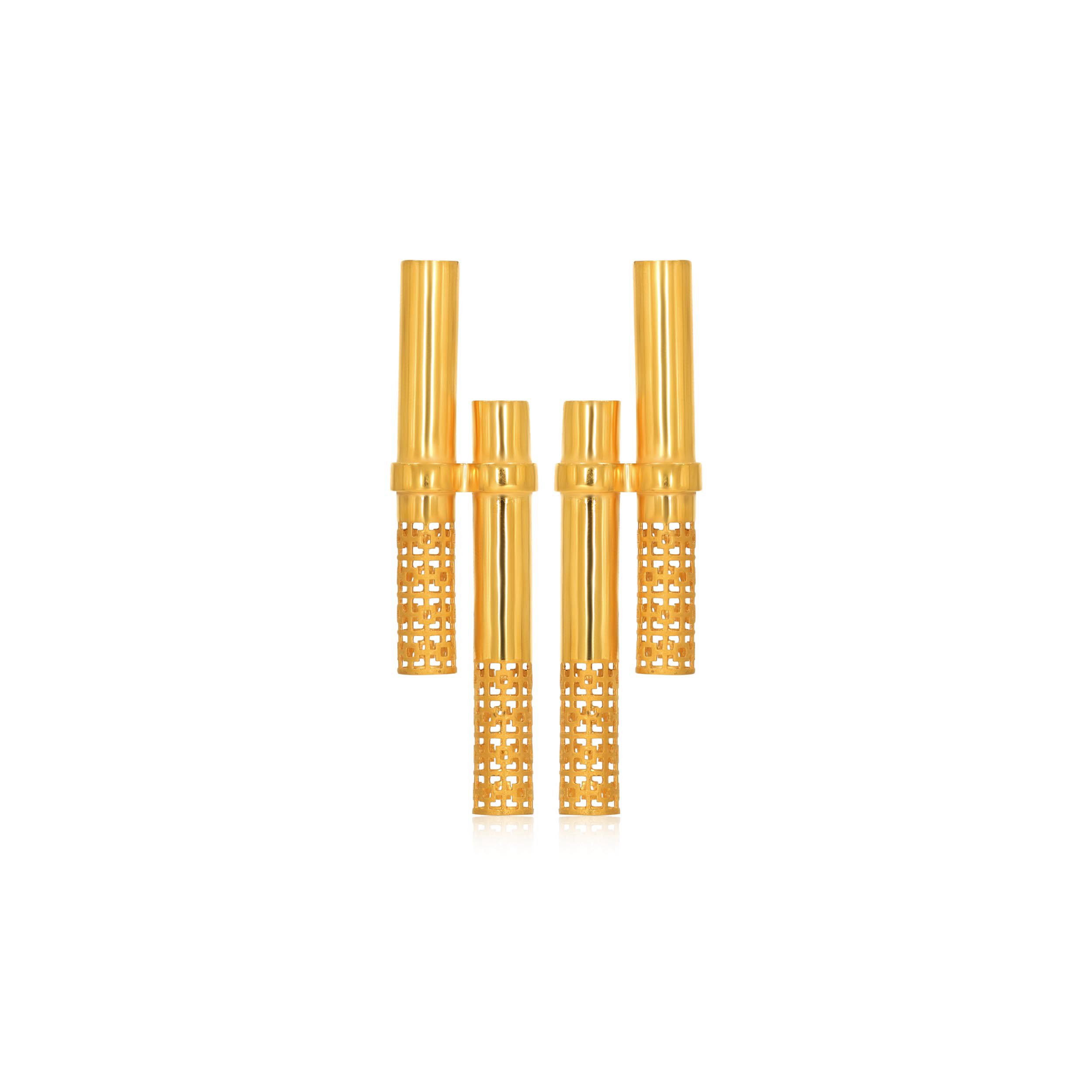 Linear Art Gold Earrings - Senco Gold and Diamonds