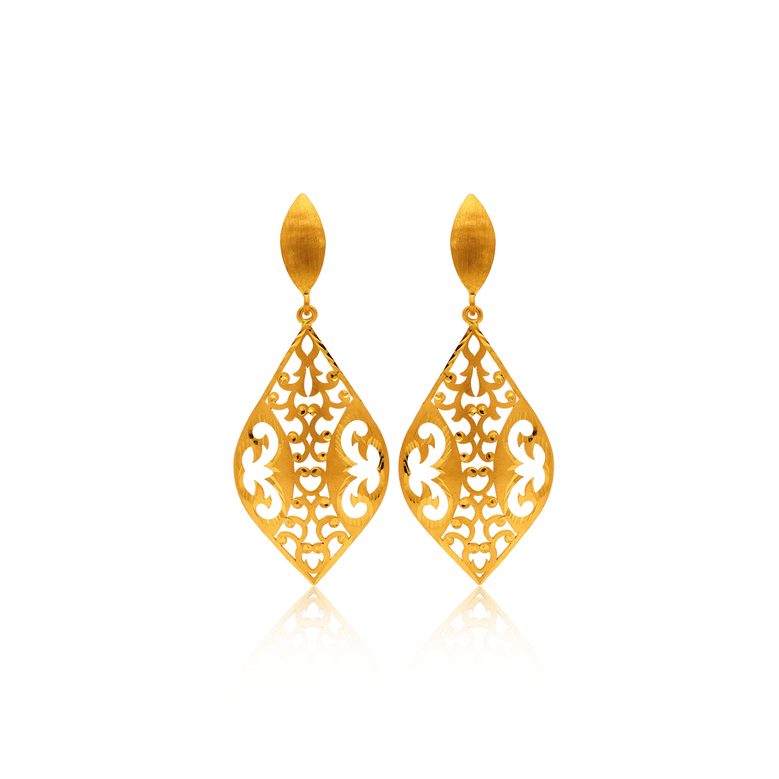 22K Yellow Gold Drop Earrings-GP-SAD0005653 - Senco Gold and Diamonds